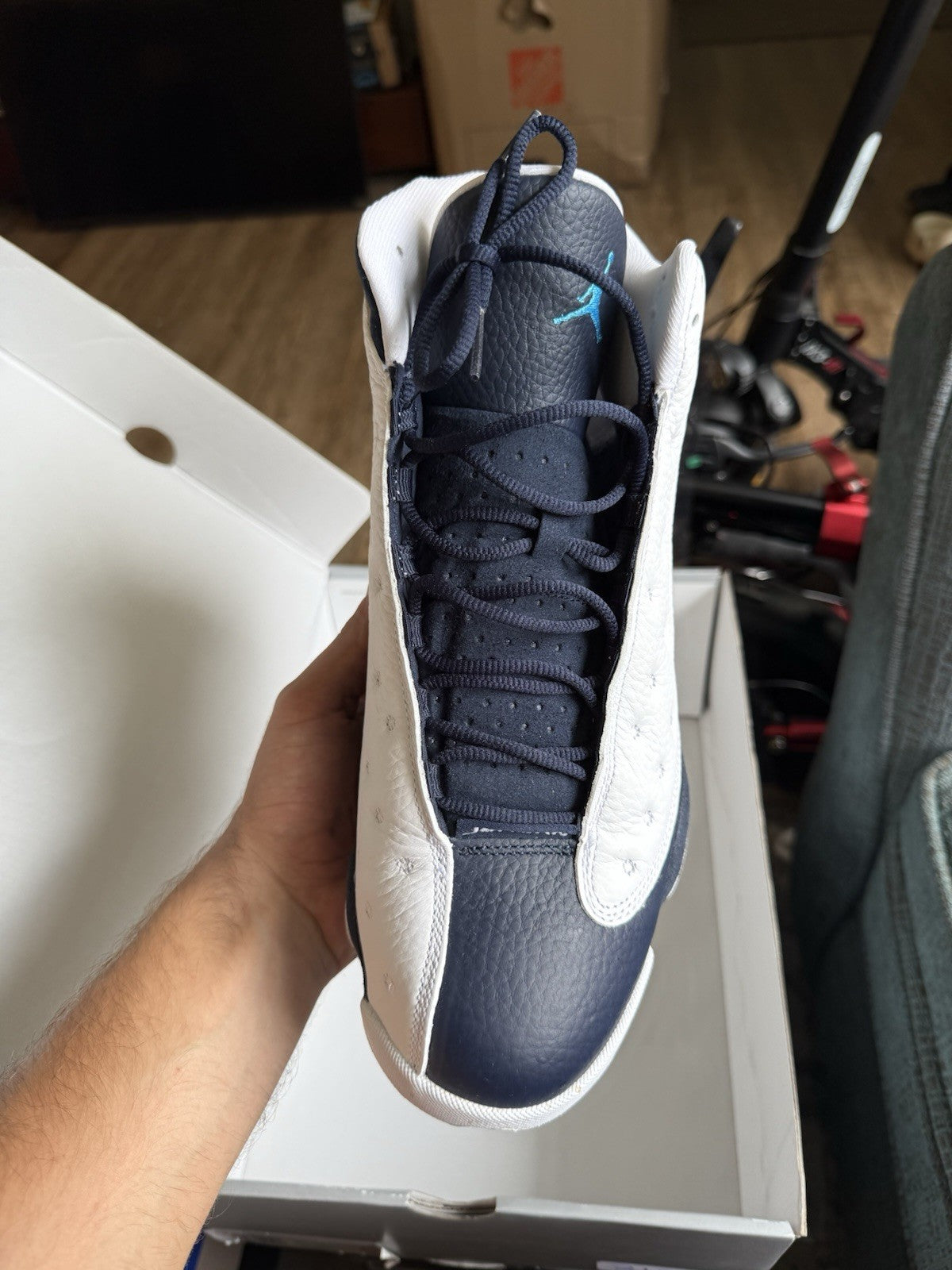 Size 11.5 - Jordan 13 Obsidian Powder White