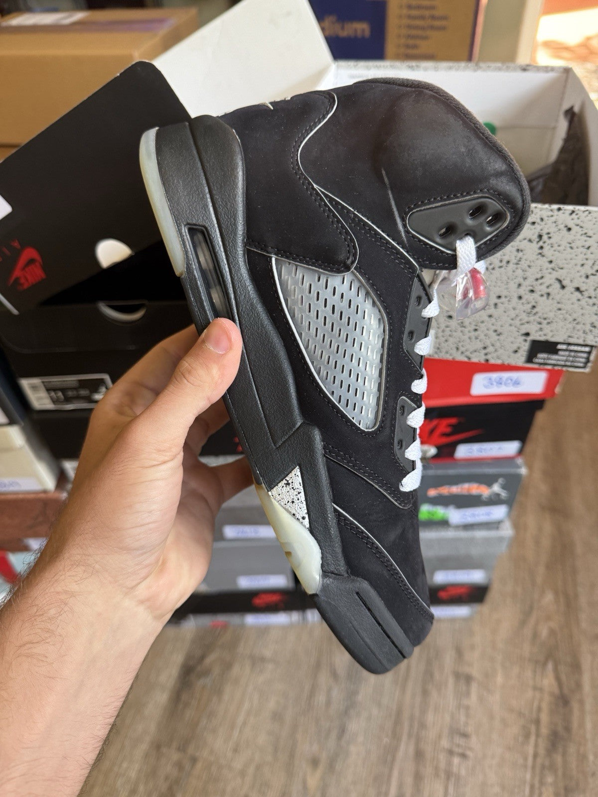 Size 7.5 - Jordan 5 Retro OG Black Metallic Reimagined