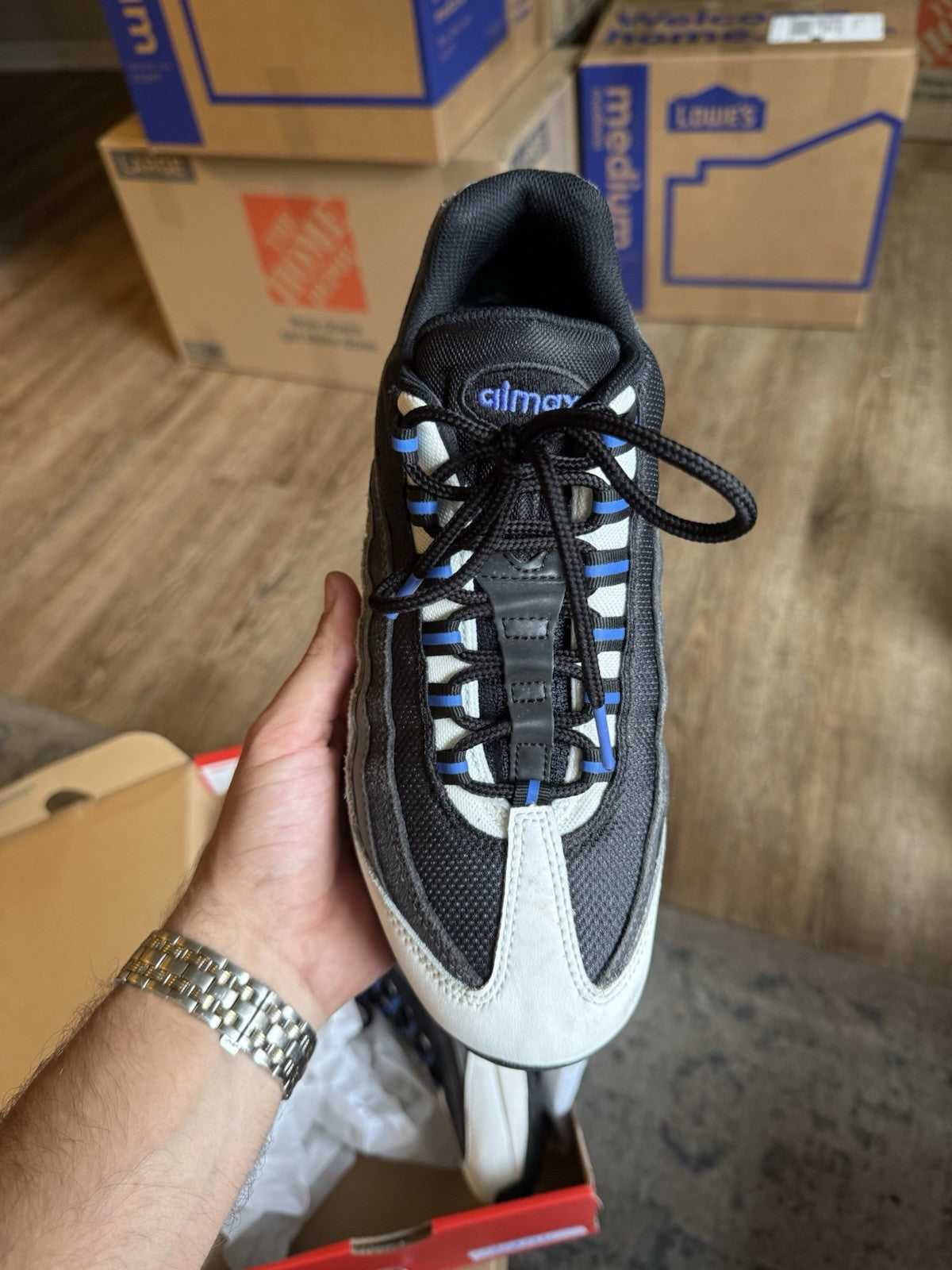 Size 8 - Nike Air Max 95 Black Medium Blue