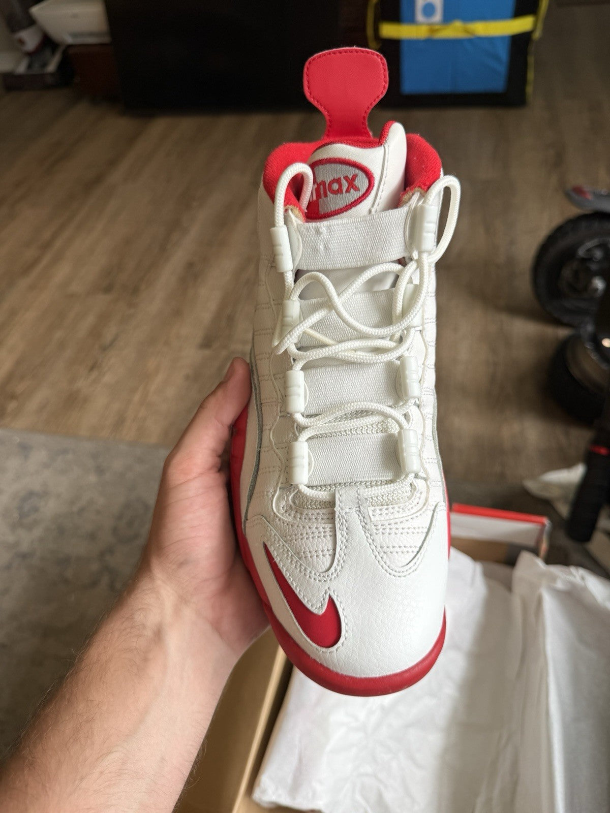 Size 8 - Nike Air Max Sensation Summit White/University Red
