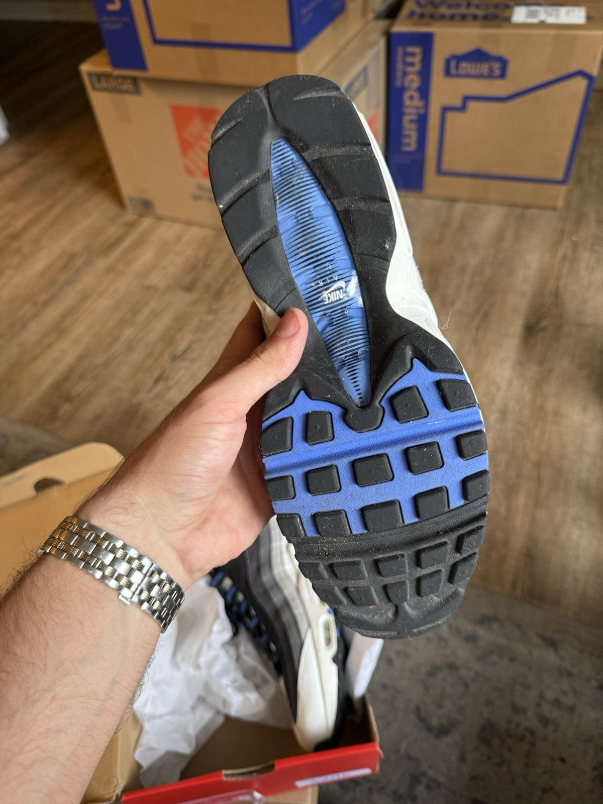 Size 8 - Nike Air Max 95 Black Medium Blue