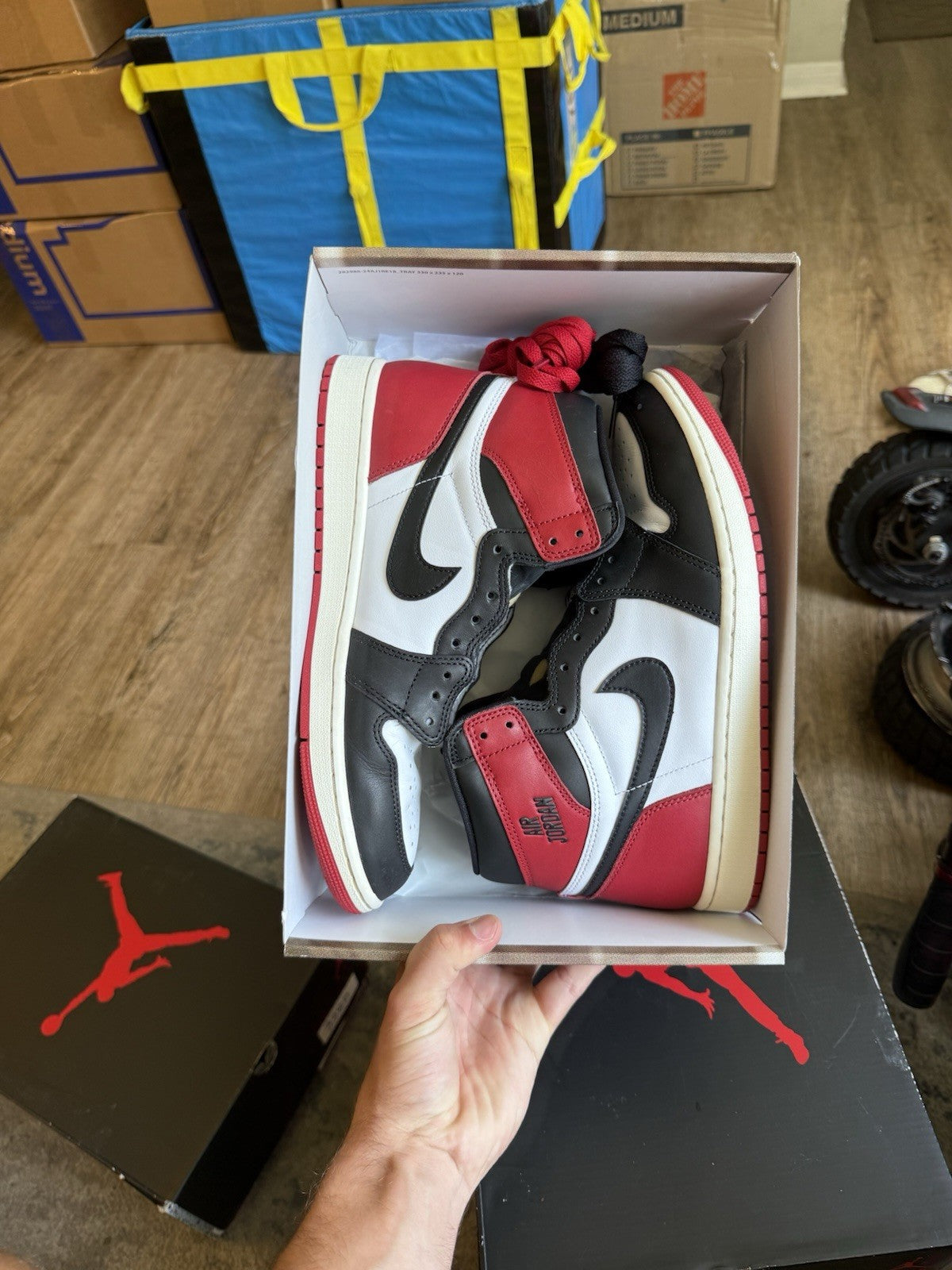 Size 10.5 - Air Jordan 1 Retro OG High Black Toe Reimagined