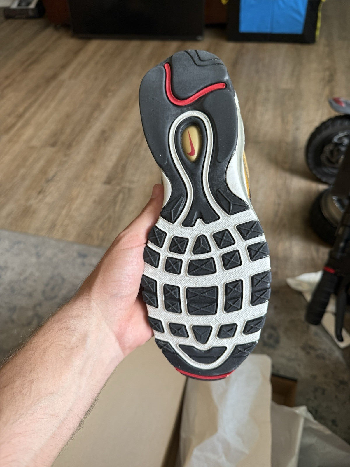 Size 9.5W/8M - Nike Air Max 97 OG Metallic Gold