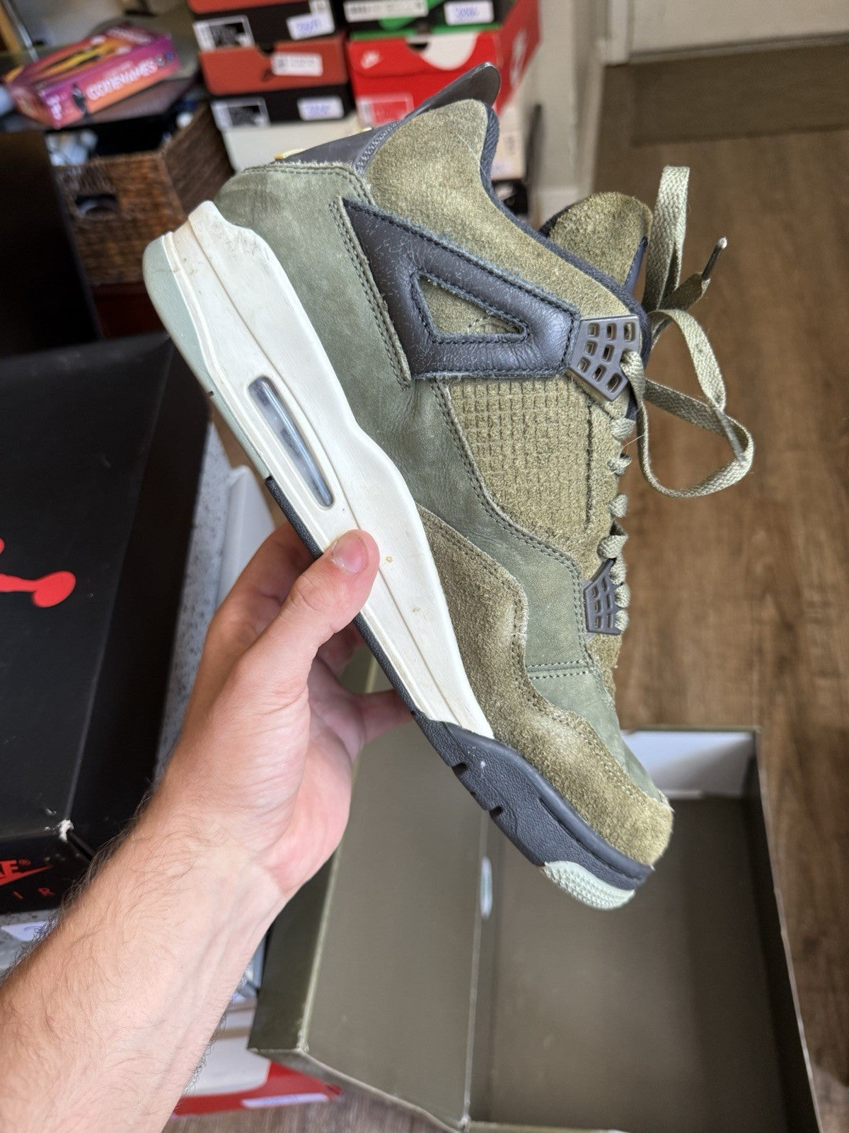 Size 11.5 - Jordan 4 Retro Craft Olive Green