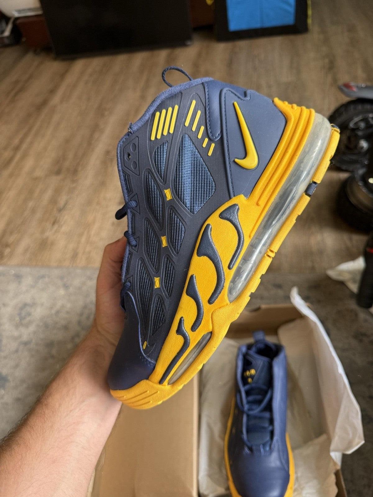 Size 8.5 - Nike Air Max Pillar 'Navy Maize' Michigan