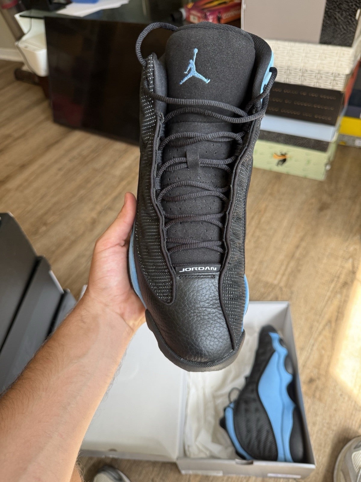 Size 13 - Jordan 13 Retro Mid Black University Blue