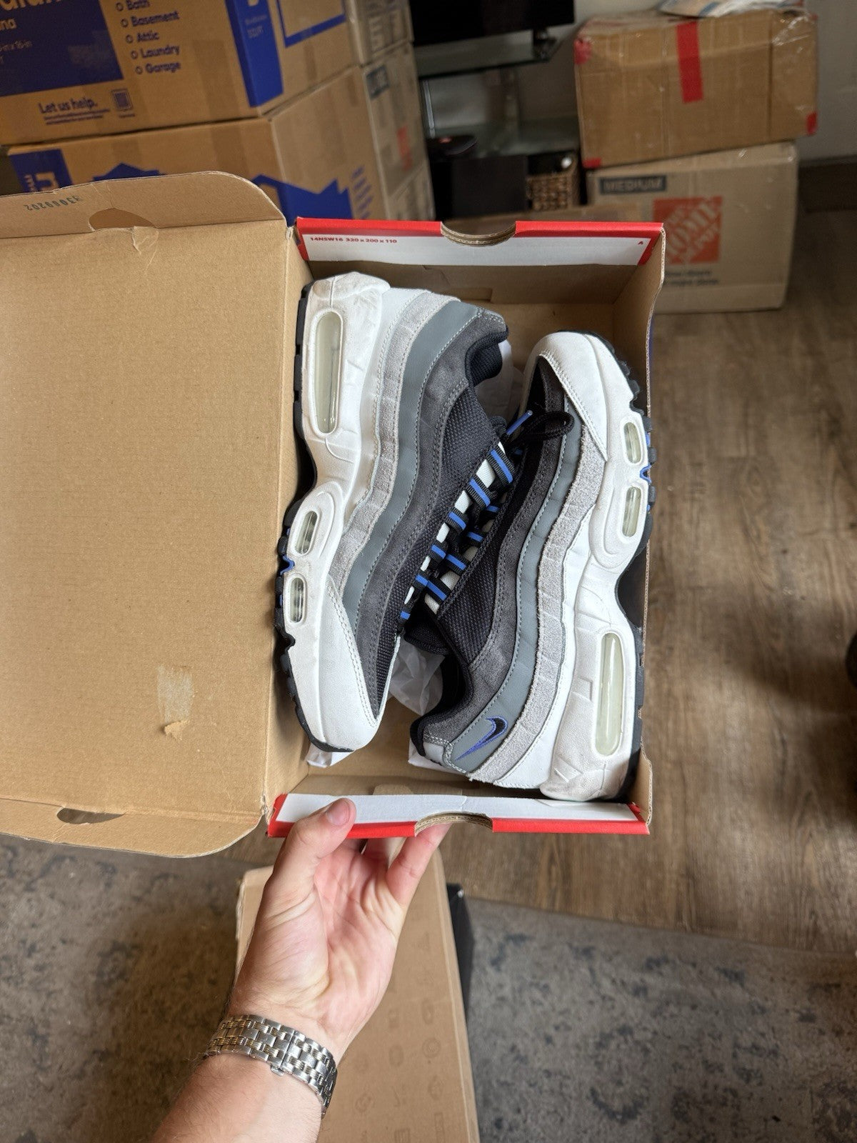 Size 8 - Nike Air Max 95 Black Medium Blue