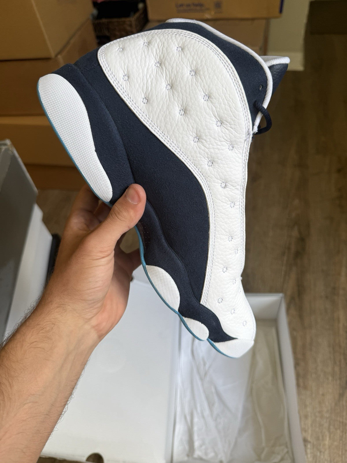 Size 11 - Jordan 13 Retro Obsidian Powder Blue (worn once)