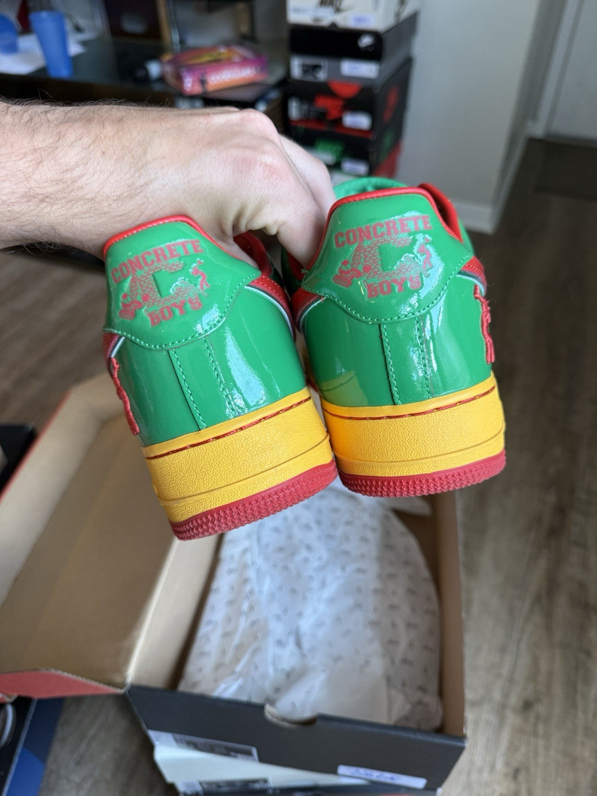 Size 12 - Nike Lil Yachty x Air Force 1 Low Concrete Boys Lucky Green