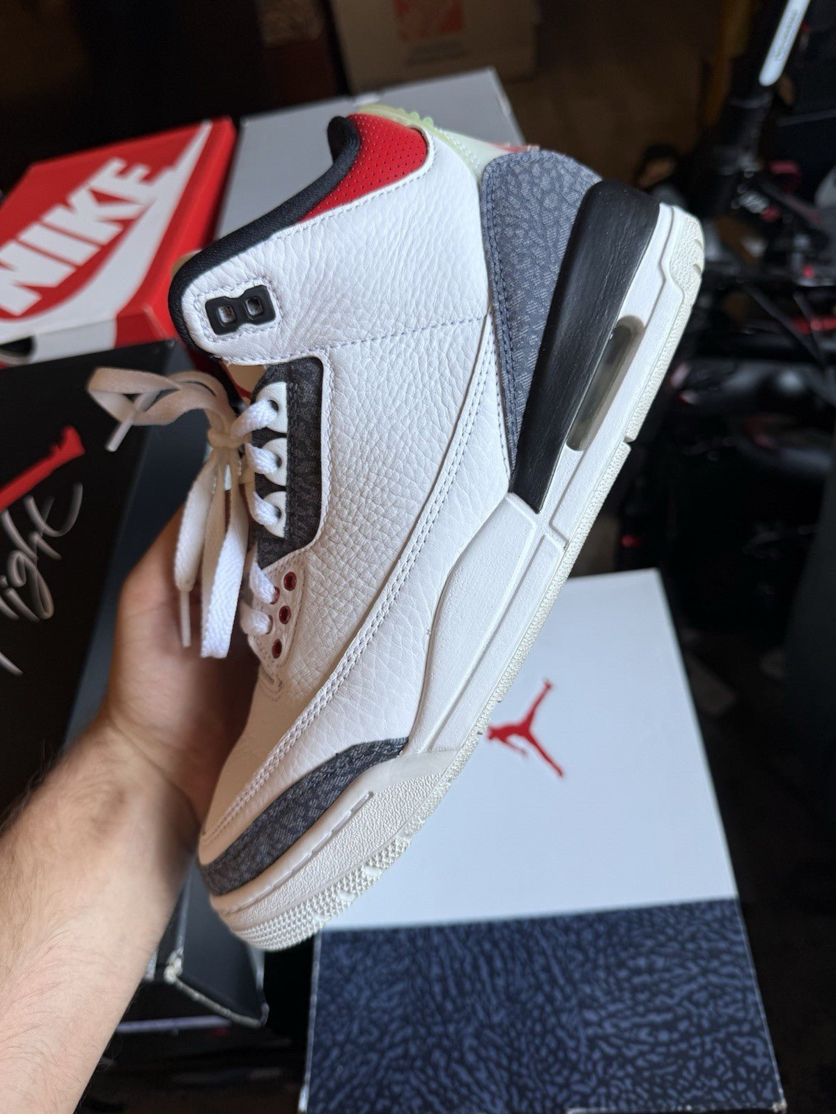 Size 8 - Jordan 3 Retro Fire Red Denim