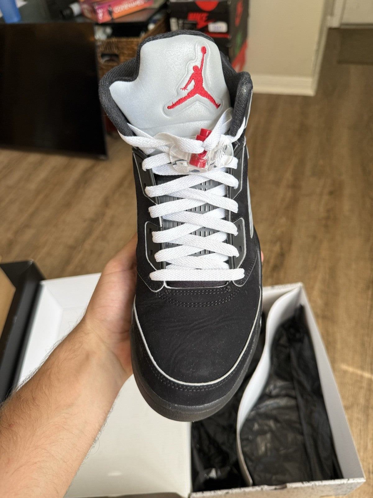 Size 9 - Jordan 5 Retro Black Metallic Reimagined