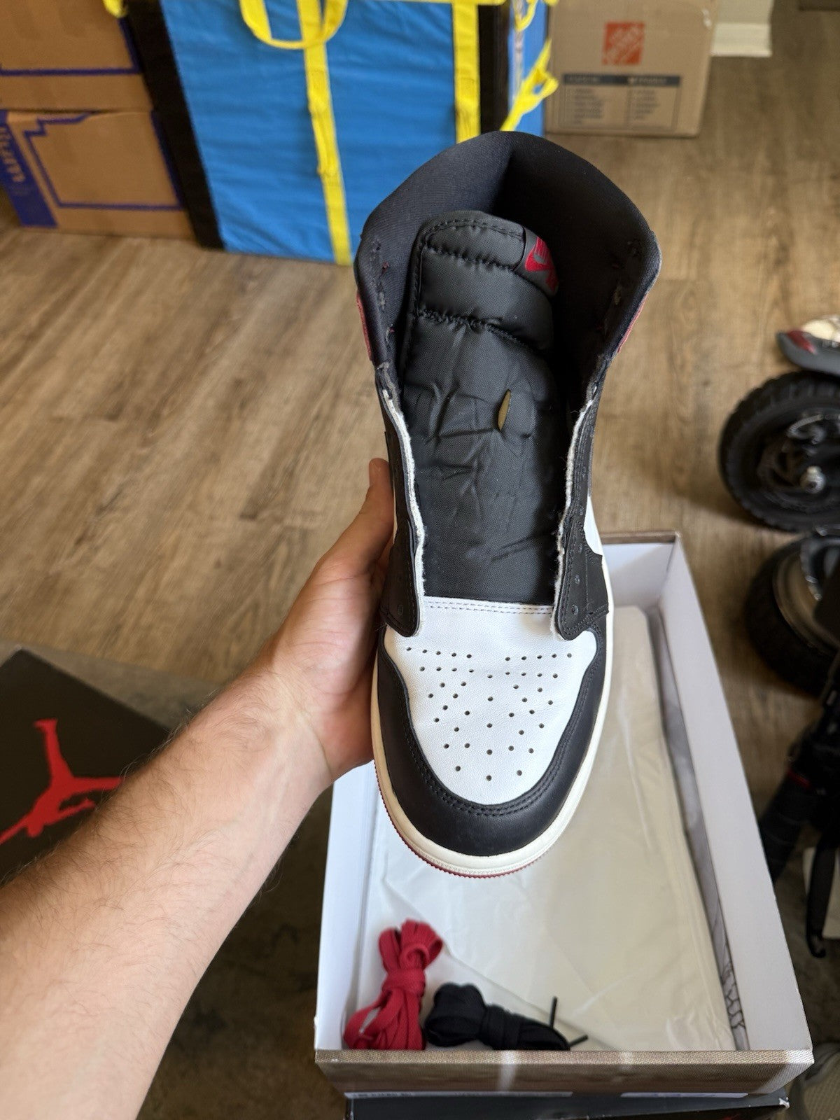 Size 10.5 - Air Jordan 1 Retro OG High Black Toe Reimagined