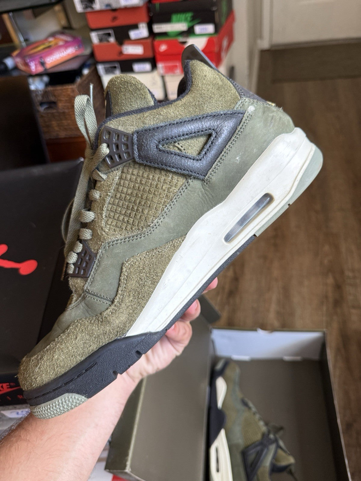 Size 11.5 - Jordan 4 Retro Craft Olive Green