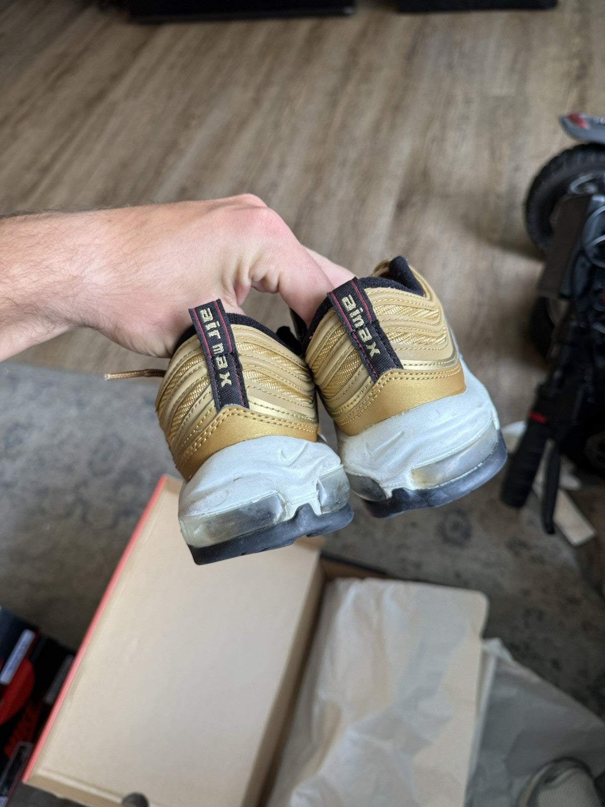 Size 9.5W/8M - Nike Air Max 97 OG Metallic Gold