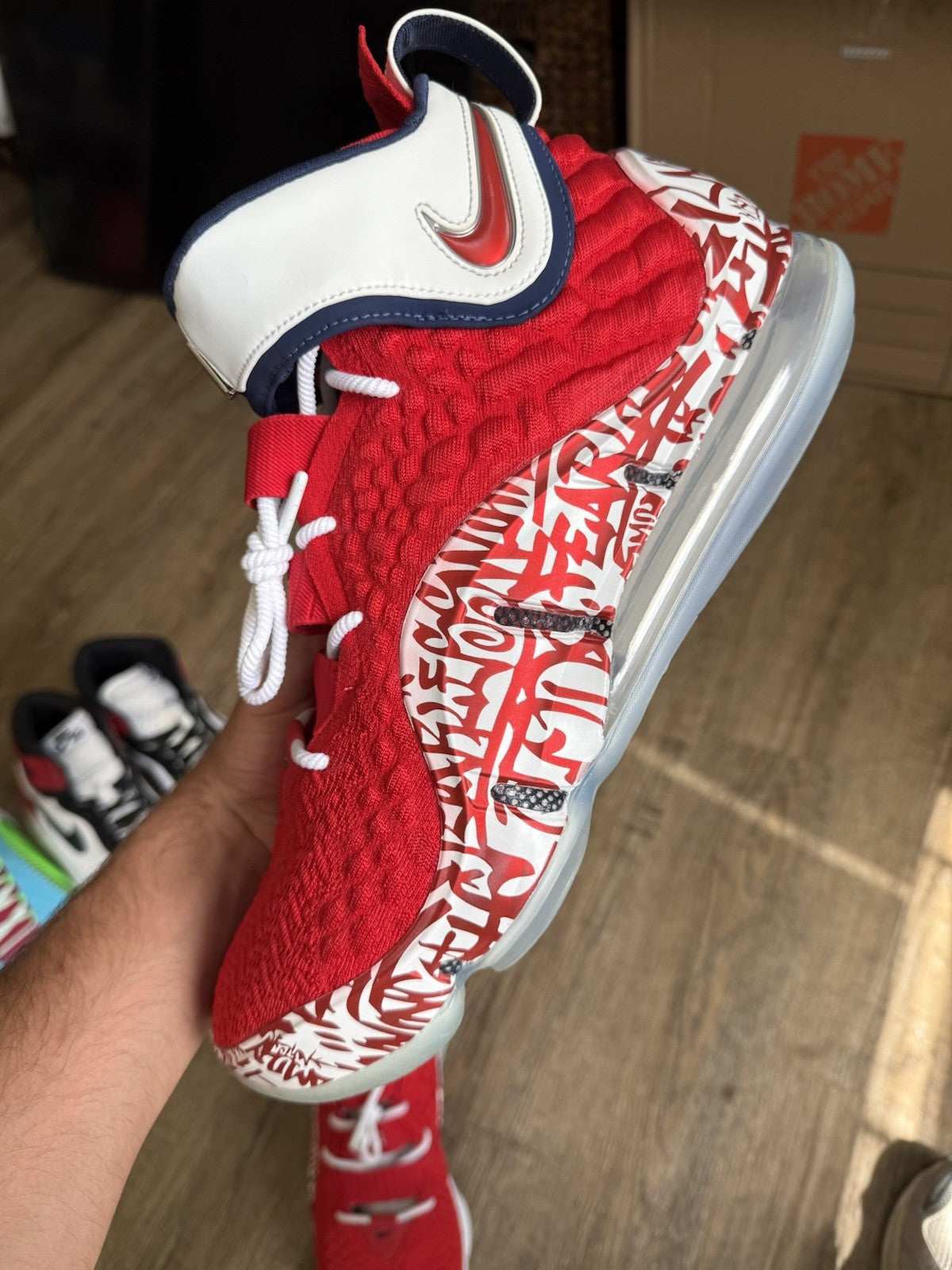Size 14 - Lebron 17 Graffiti Remix Red