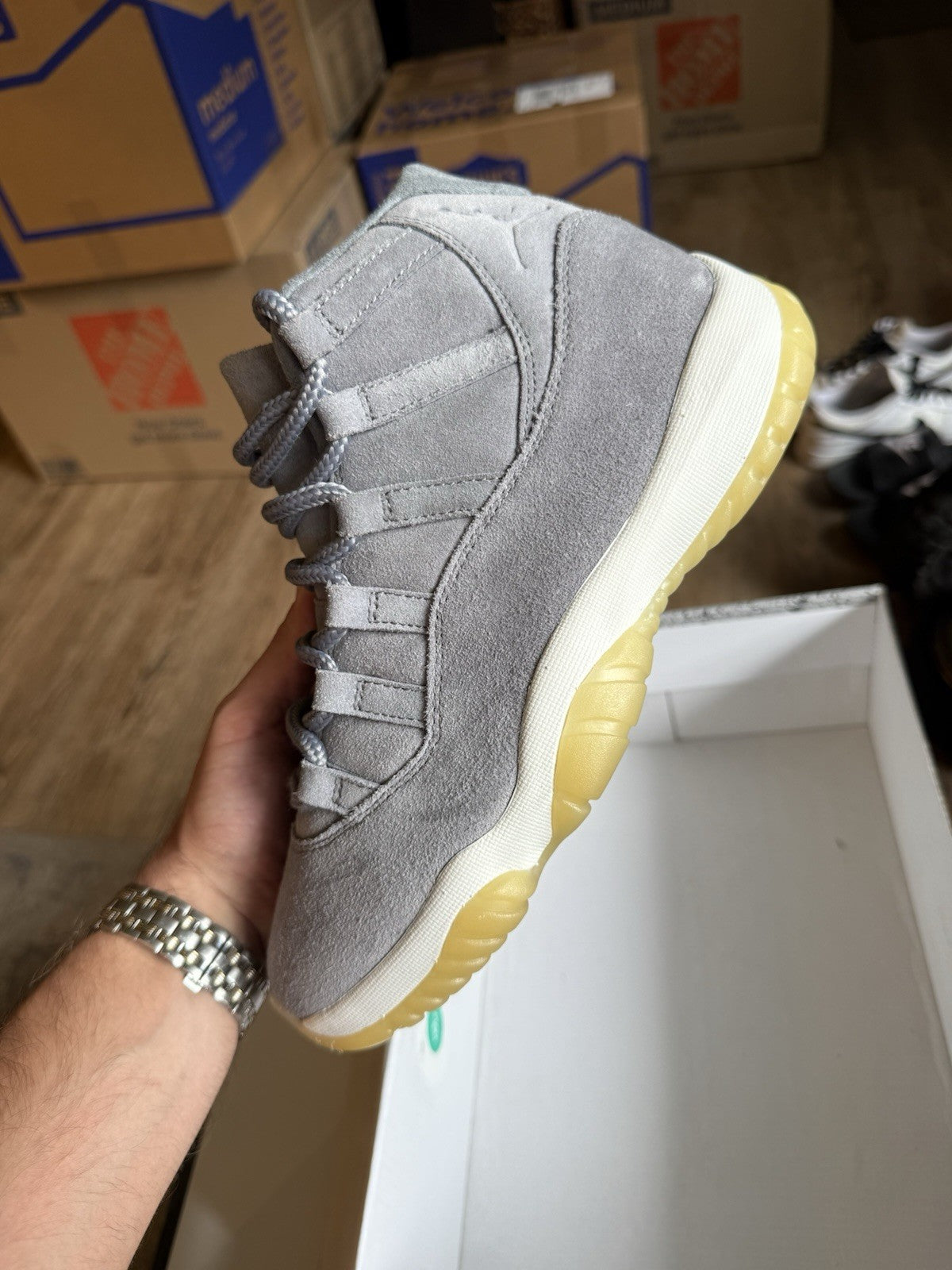 Size 8 - Air Jordan 11 Retro Premium Pinnacle Grey Suede