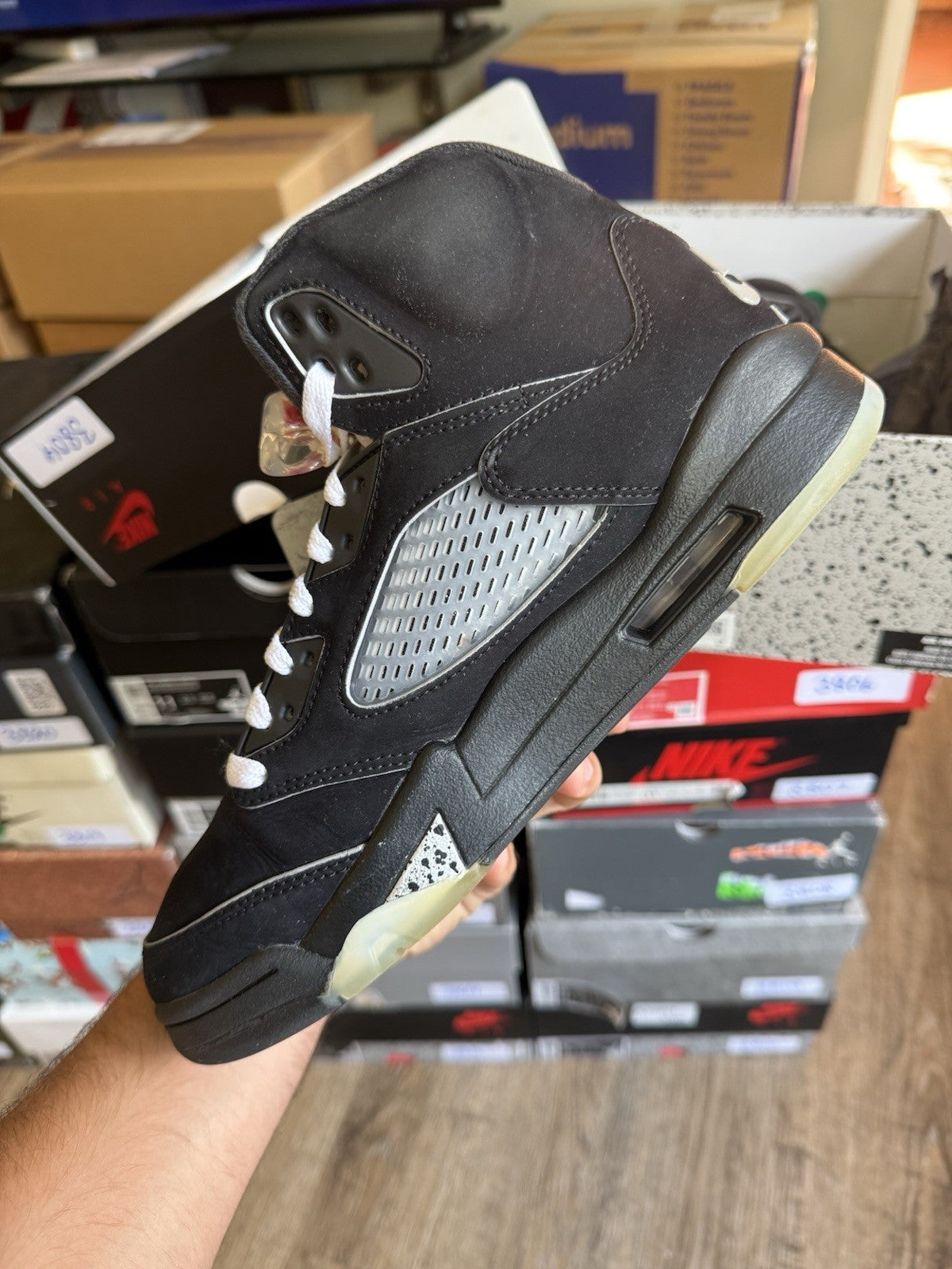 Size 7.5 - Jordan 5 Retro OG Black Metallic Reimagined