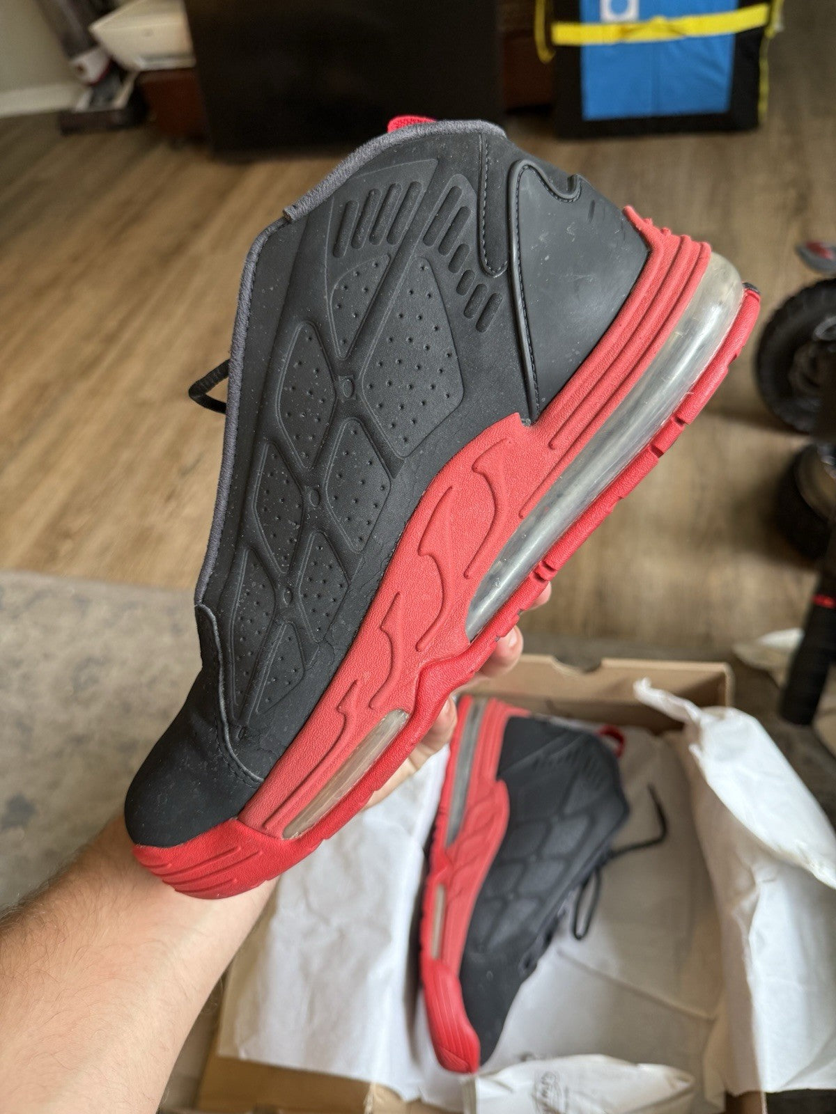 Size 8.5 - Nike Air Max Pillar Black Sport Red Basketball (SEPERATION)