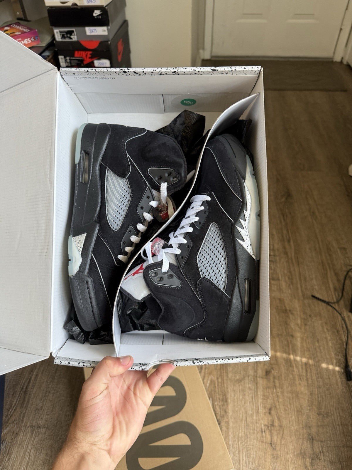 Size 9 - Jordan 5 Retro Black Metallic Reimagined