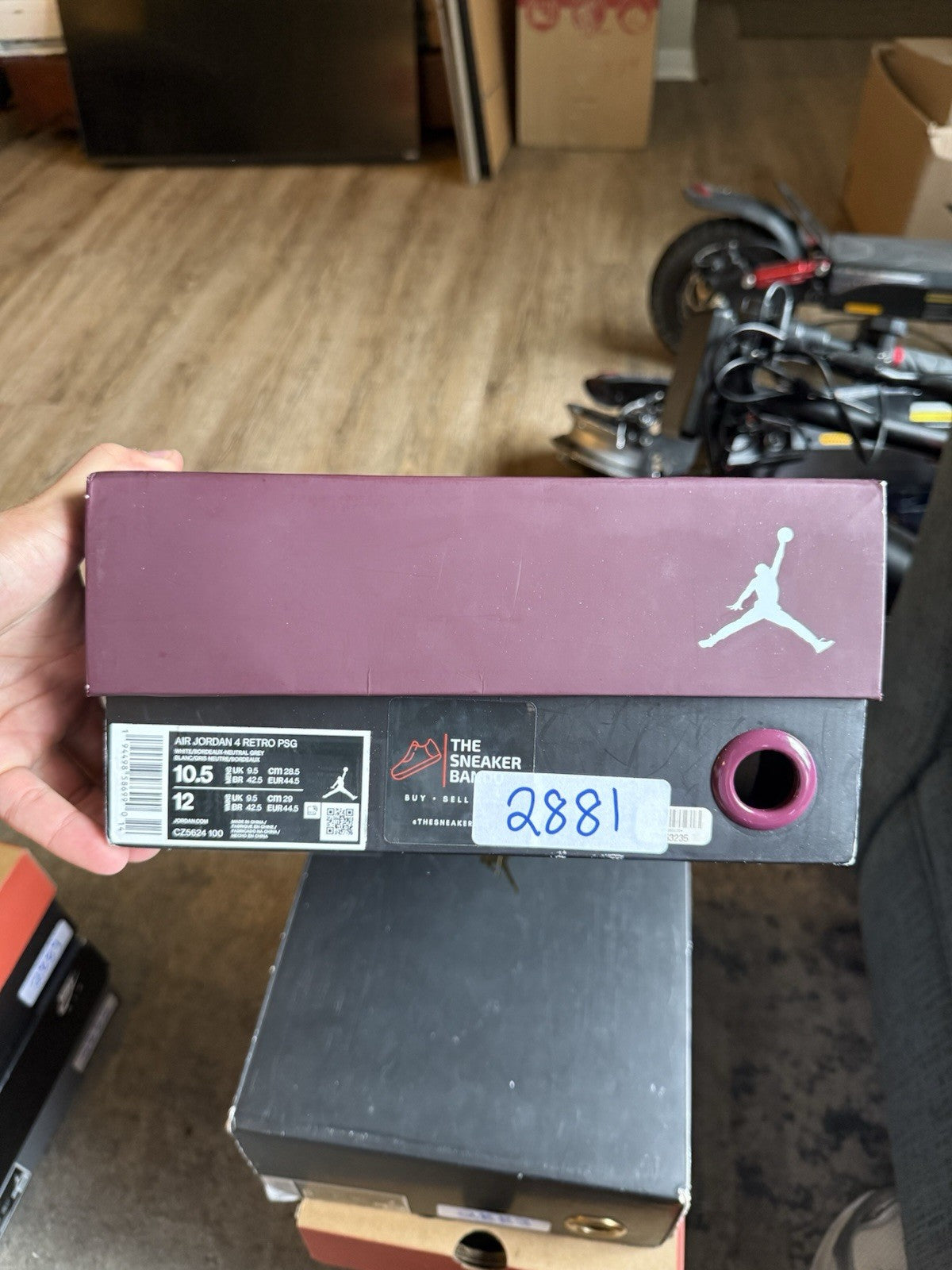 Size 10.5 - Jordan 4 Retro x Paris Saint-Germain Bordeaux 2020 CZ5624 100