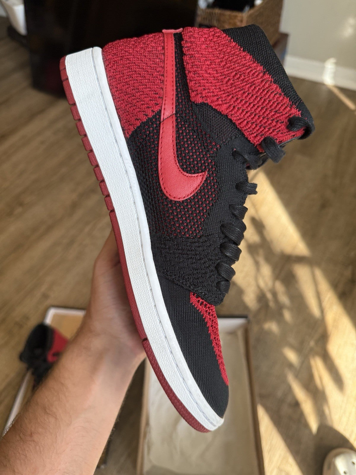 Size 10 - Jordan 1 Retro High OG Flyknit Bred