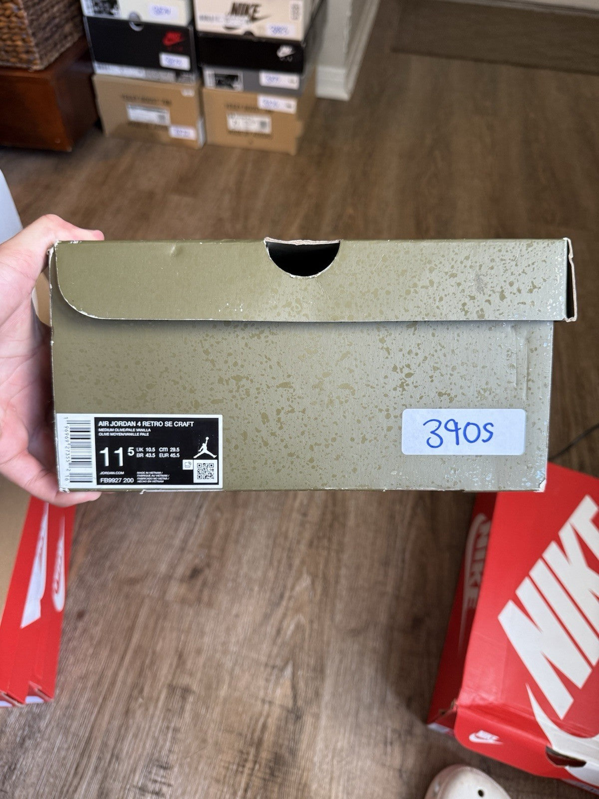 Size 11.5 - Jordan 4 Retro Craft Olive Green