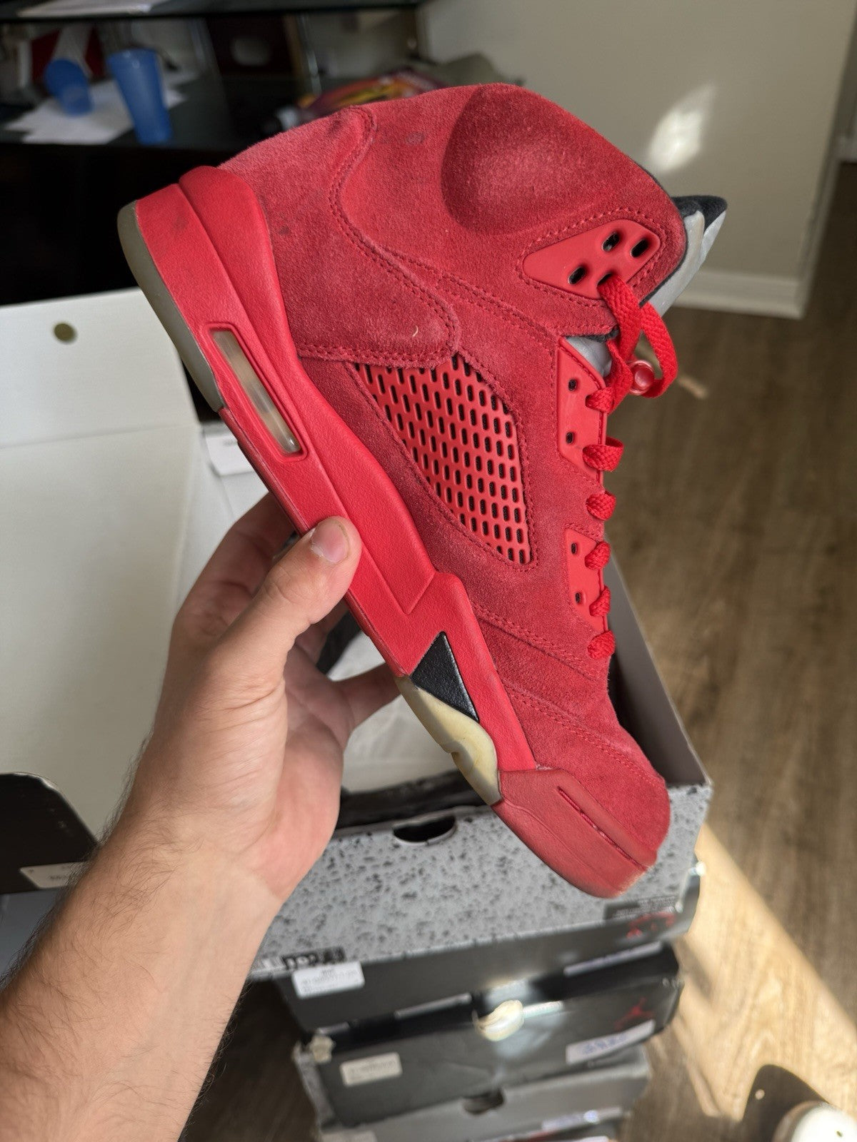 Size 10.5 - Air Jordan 5 Retro Red Suede
