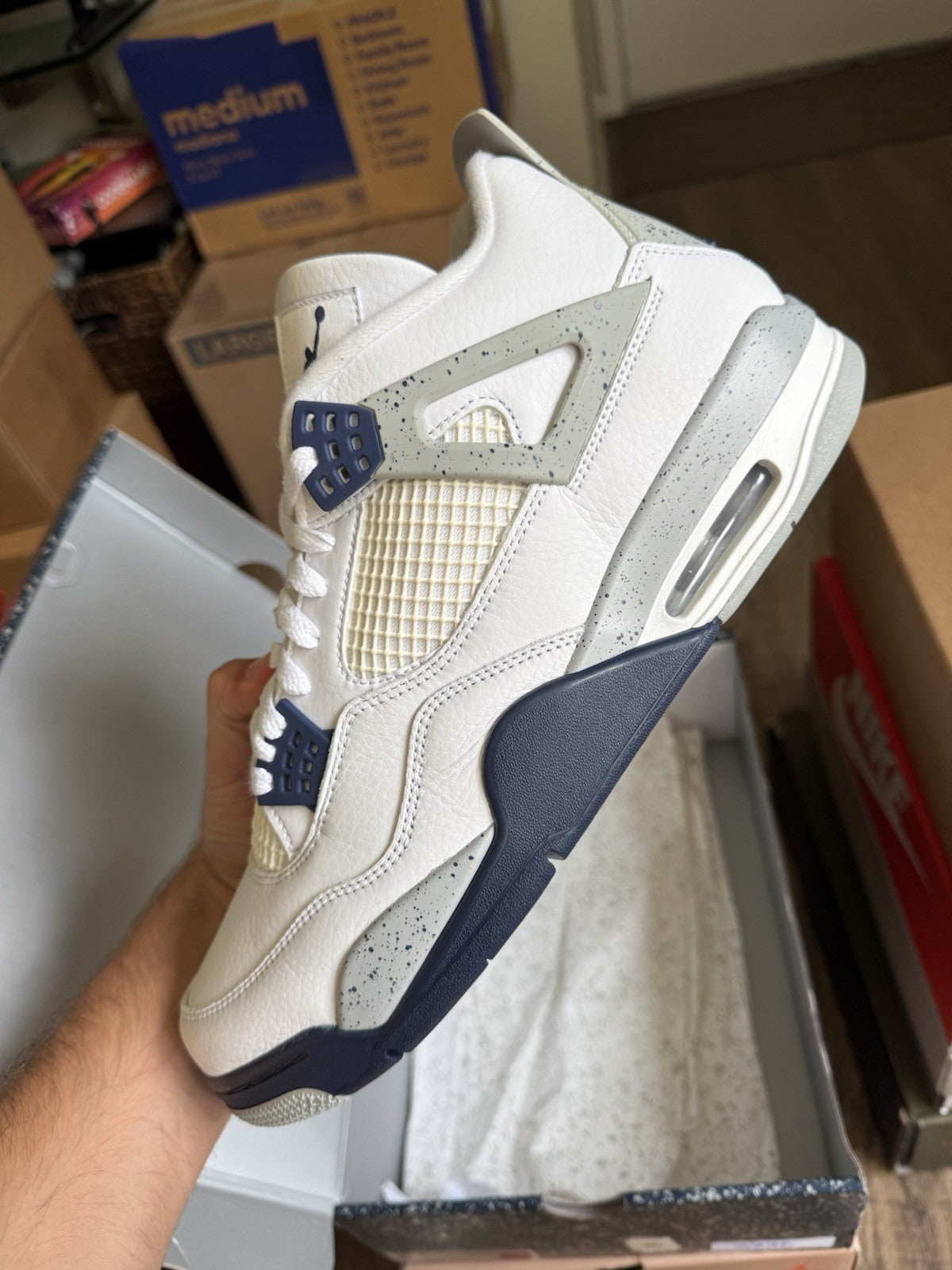 Size 13 - Jordan 4 Retro Mid Midnight Navy
