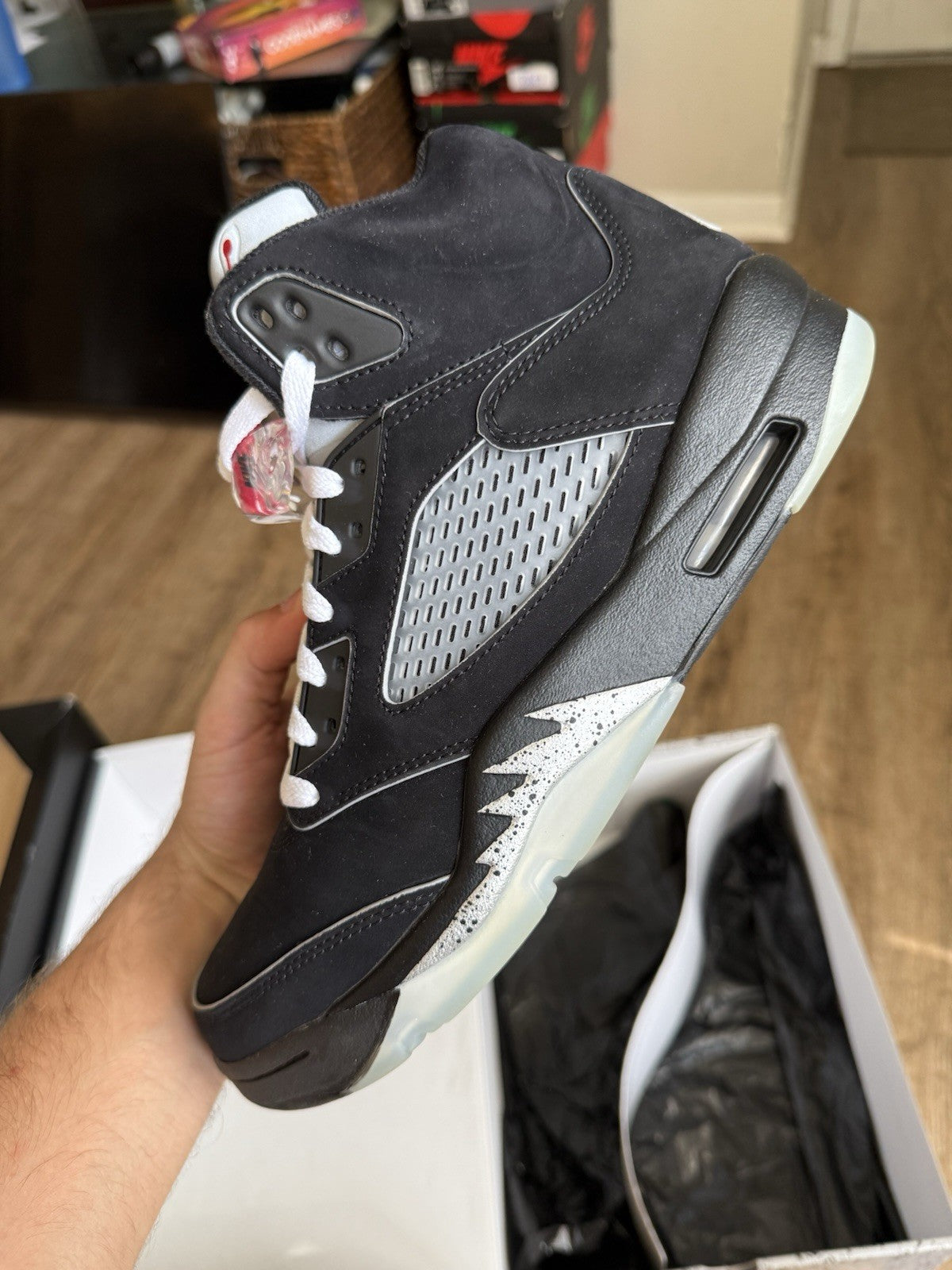 Size 9 - Jordan 5 Retro Black Metallic Reimagined