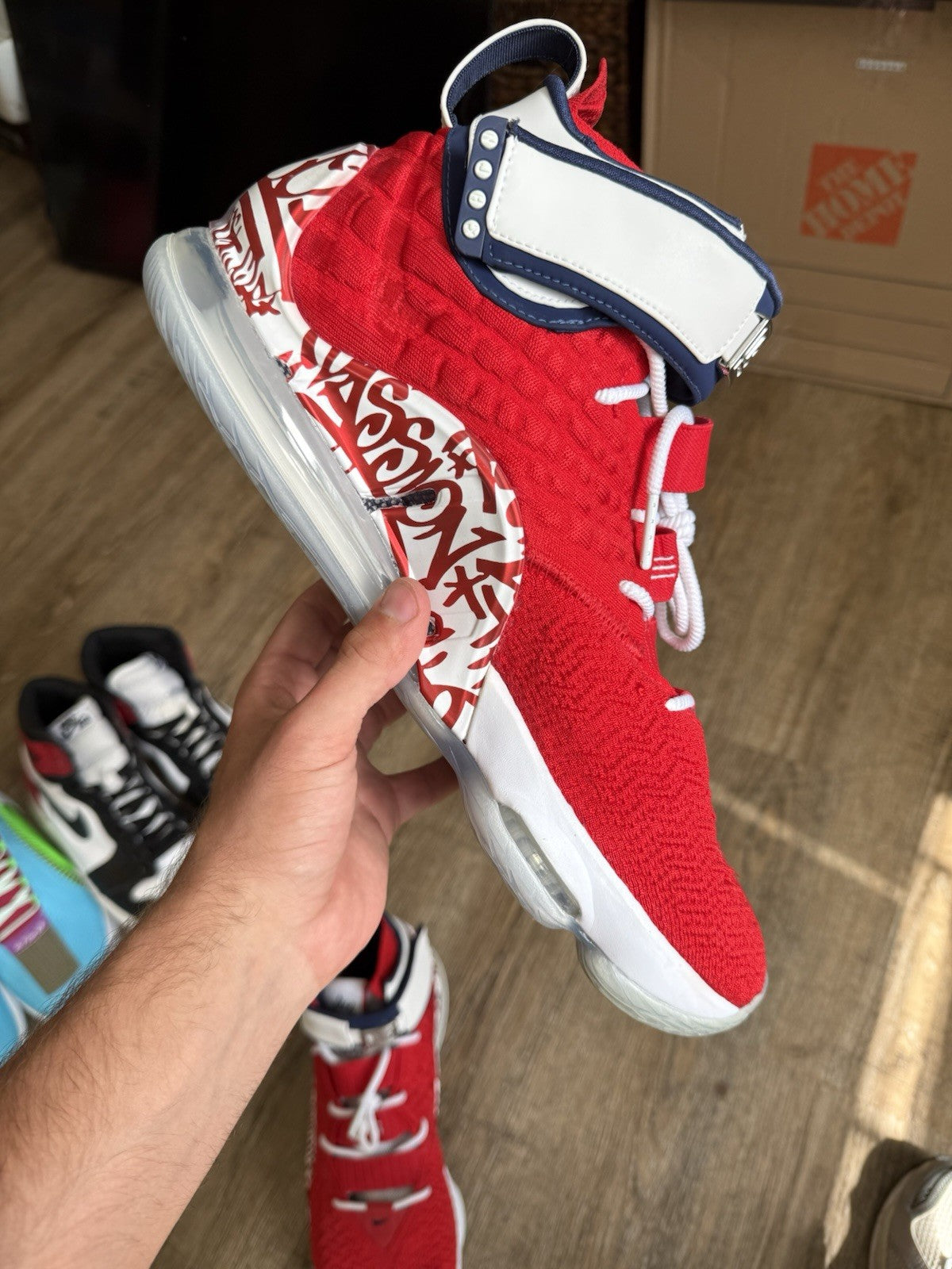 Size 14 - Lebron 17 Graffiti Remix Red