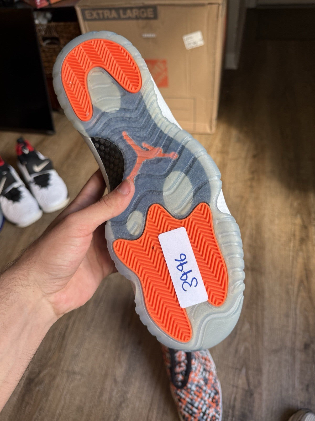 Size 14 - Jordan Future Premium Easter Orange Black Suede