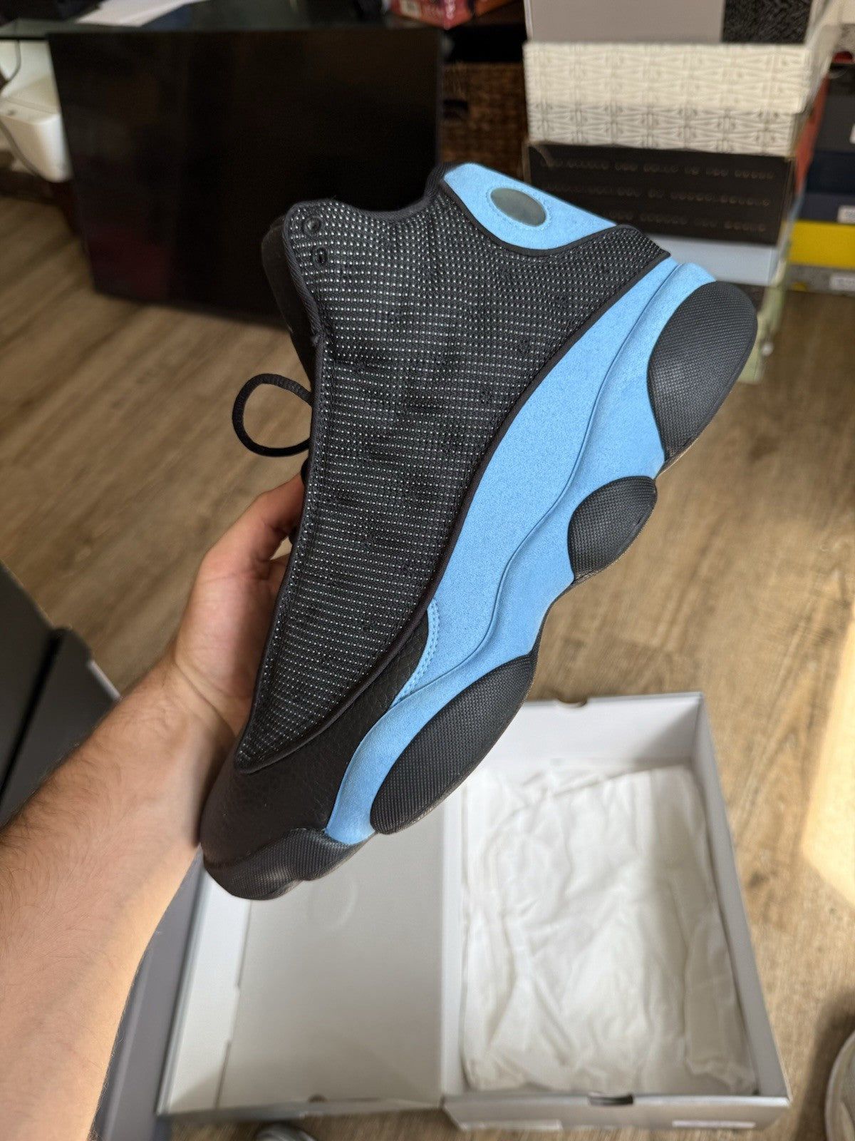 Size 13 - Jordan 13 Retro Mid Black University Blue