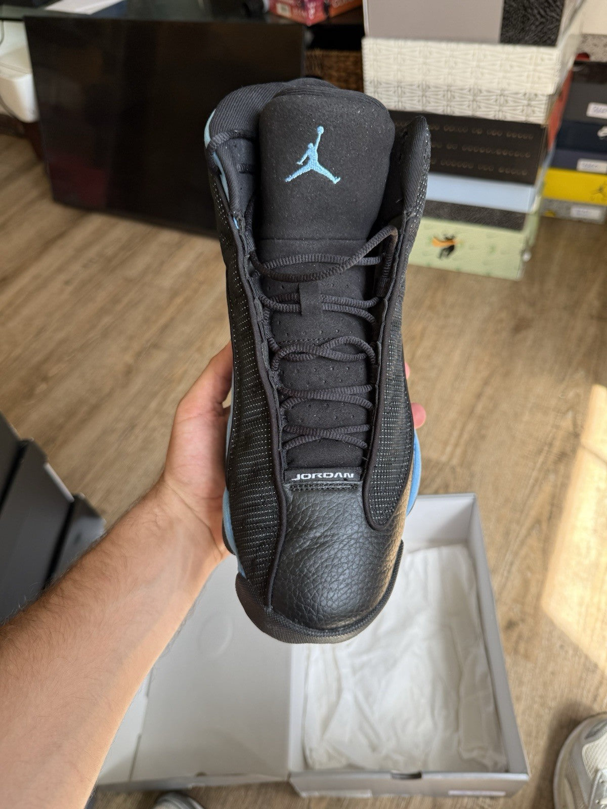 Size 13 - Jordan 13 Retro Mid Black University Blue