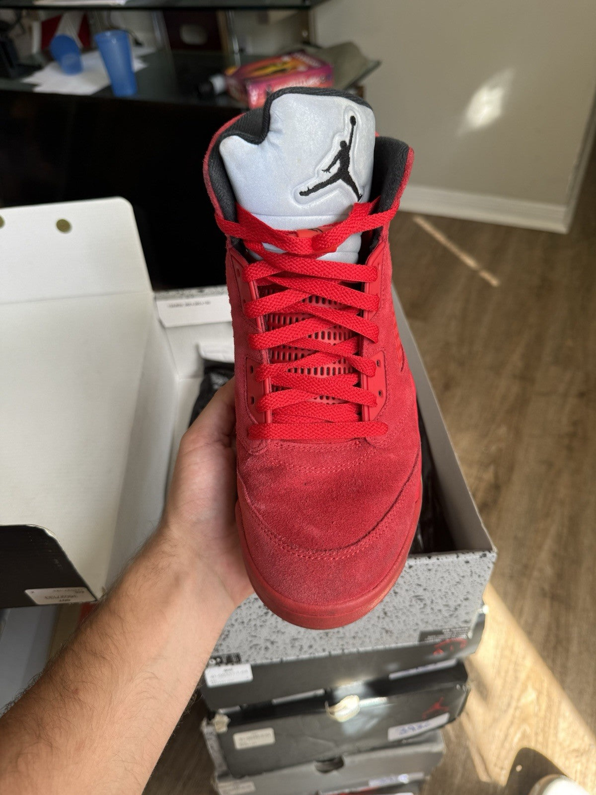 Size 10.5 - Air Jordan 5 Retro Red Suede