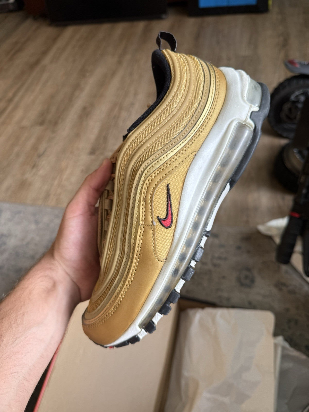 Size 9.5W/8M - Nike Air Max 97 OG Metallic Gold