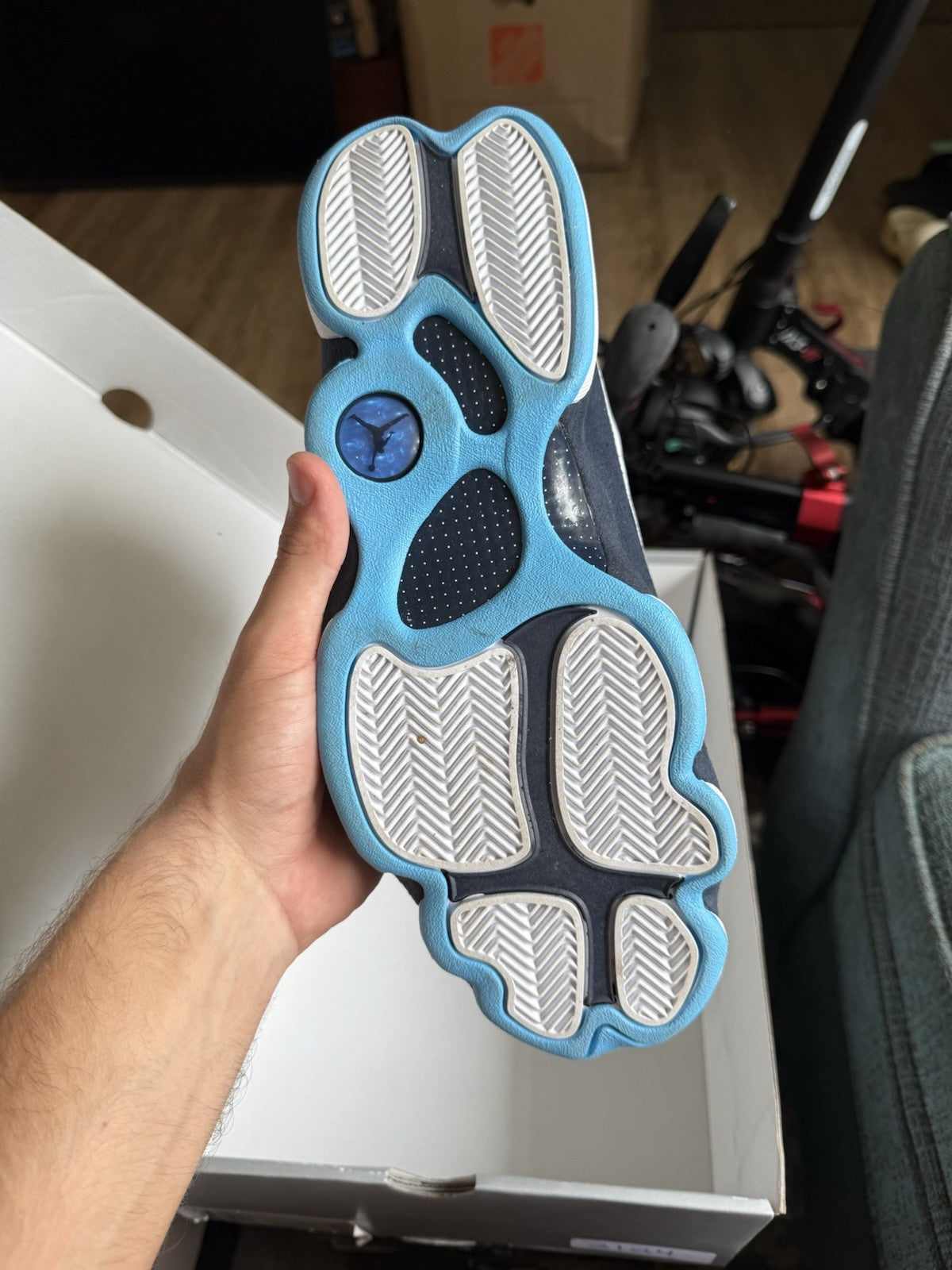 Size 11.5 - Jordan 13 Obsidian Powder White