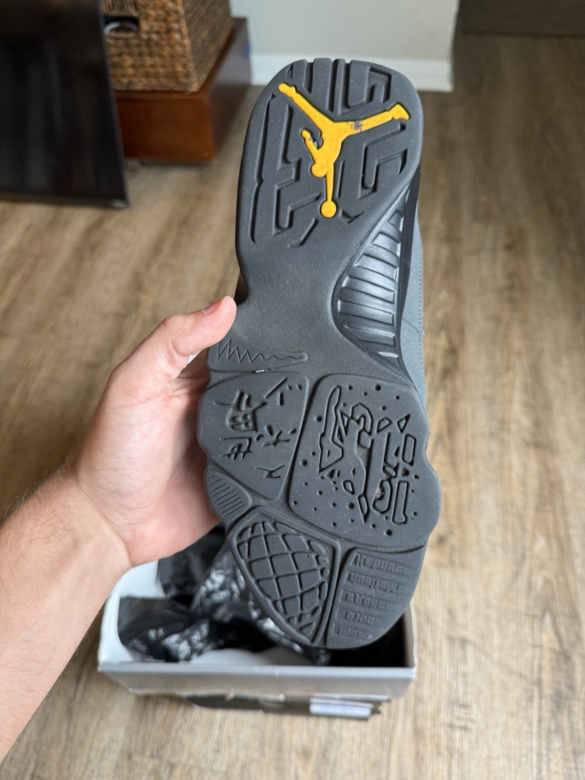 Size 8.5 - Jordan 9 Retro Dark Charcoal University Gold
