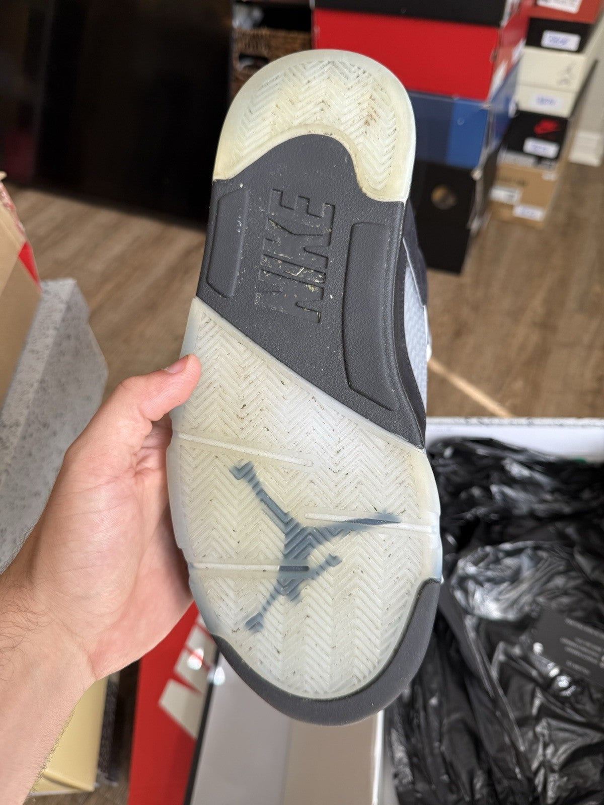 Size 10.5 - Jordan 5 Retro Black Metallic Reimagined