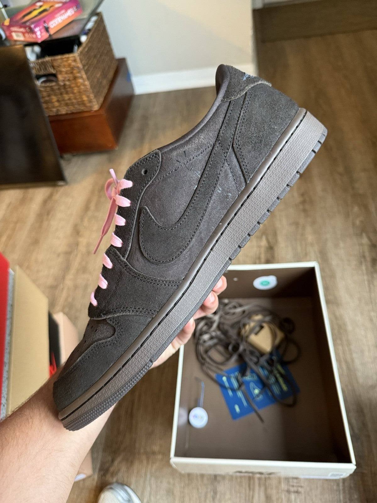 Size 15 - Travis Scott x Jordan 1 Low Velvet Brown
