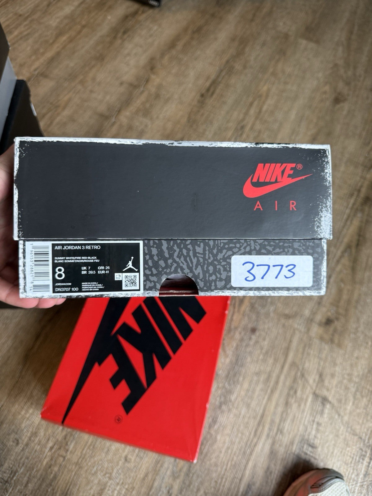 Size 8 - Jordan 3 Retro White Cement Reimagined