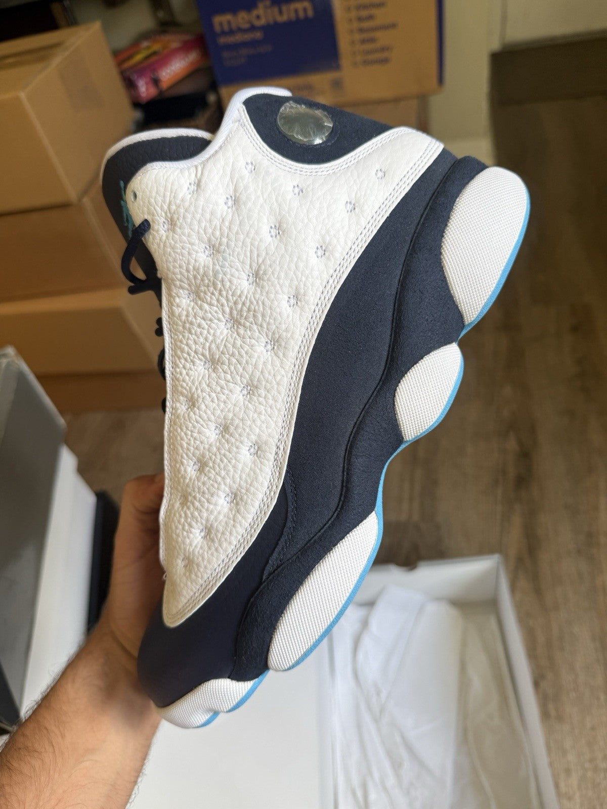 Size 11 - Jordan 13 Retro Obsidian Powder Blue (worn once)