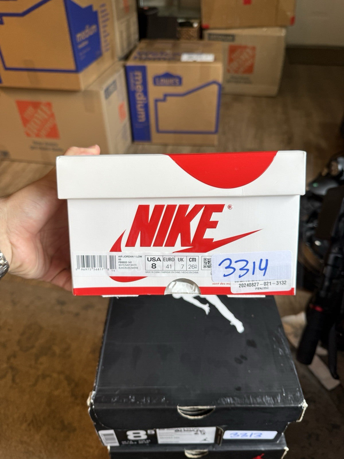 Size 8 - Nike Air Jordan 1 Low Retro ‘85 Metallic Navy White