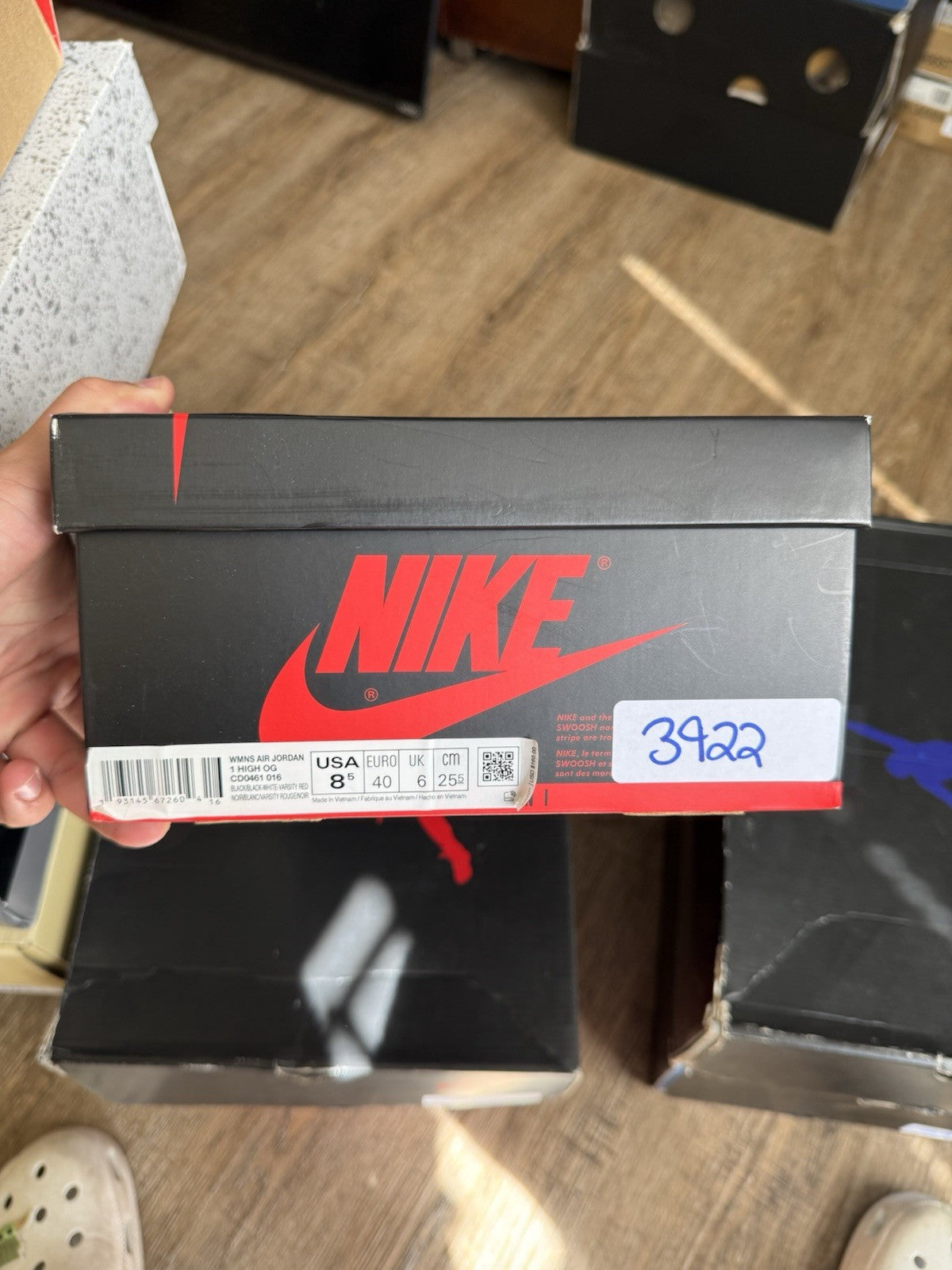 Size 7M/8.5W - Jordan 1 Retro High Satin Black Toe