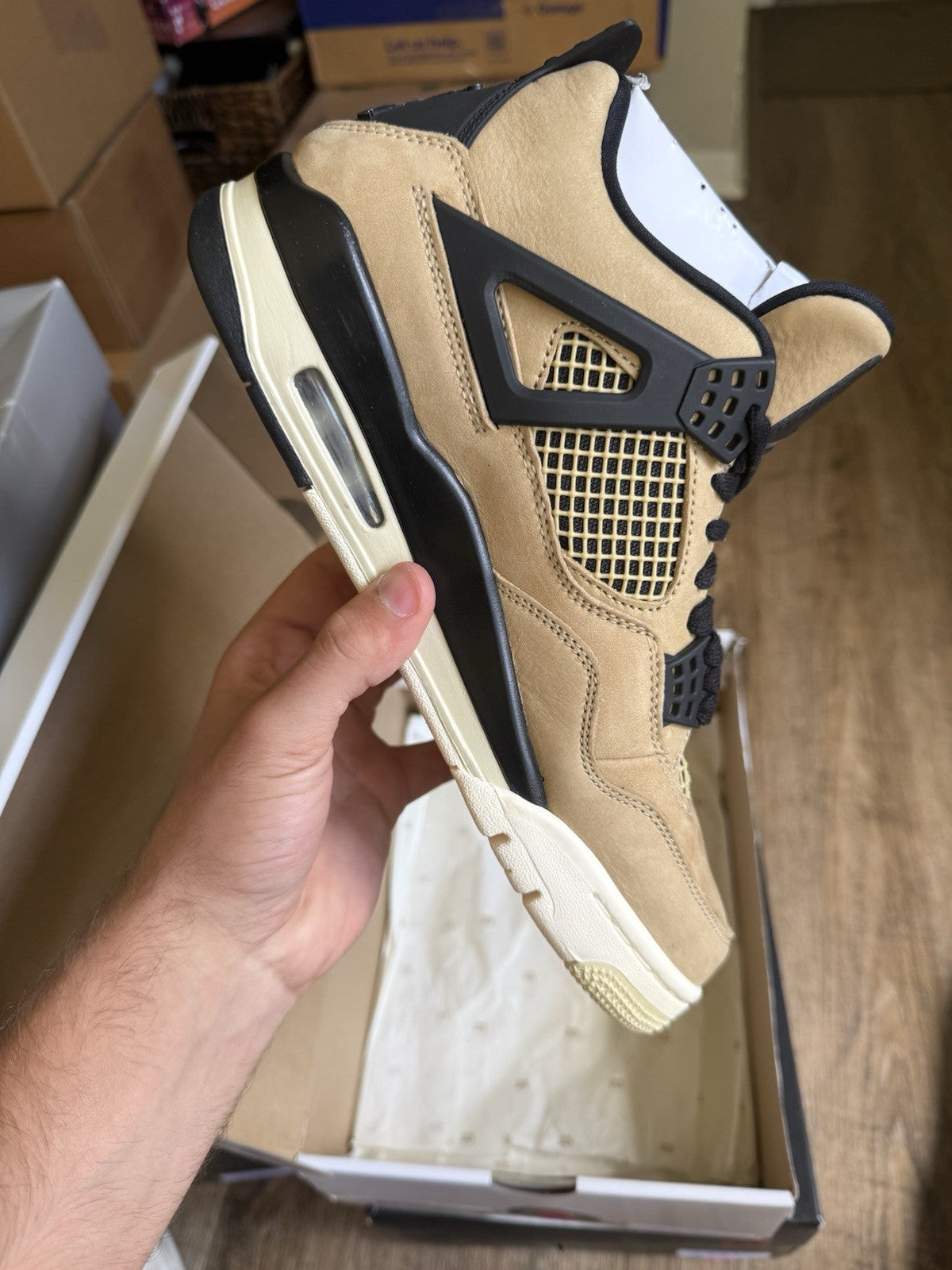 Size 9M/10.5W - Jordan 4 Retro Fossil (Brand New)