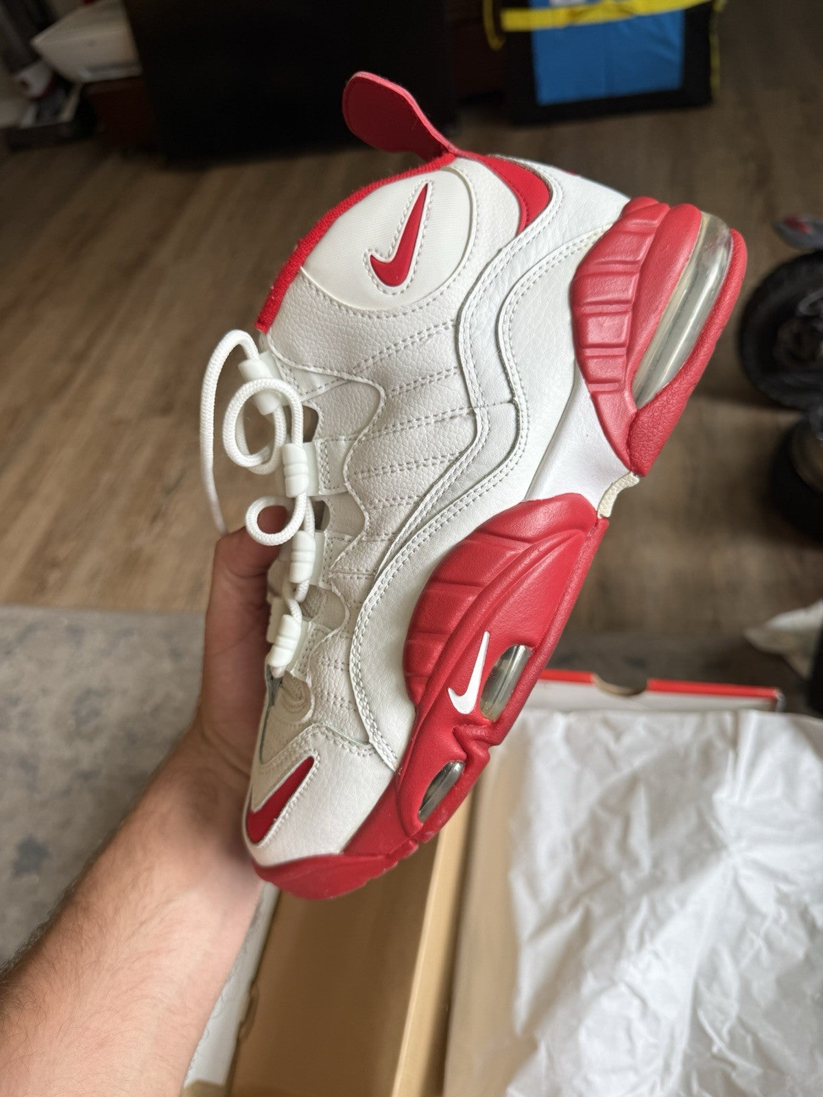 Size 8 - Nike Air Max Sensation Summit White/University Red