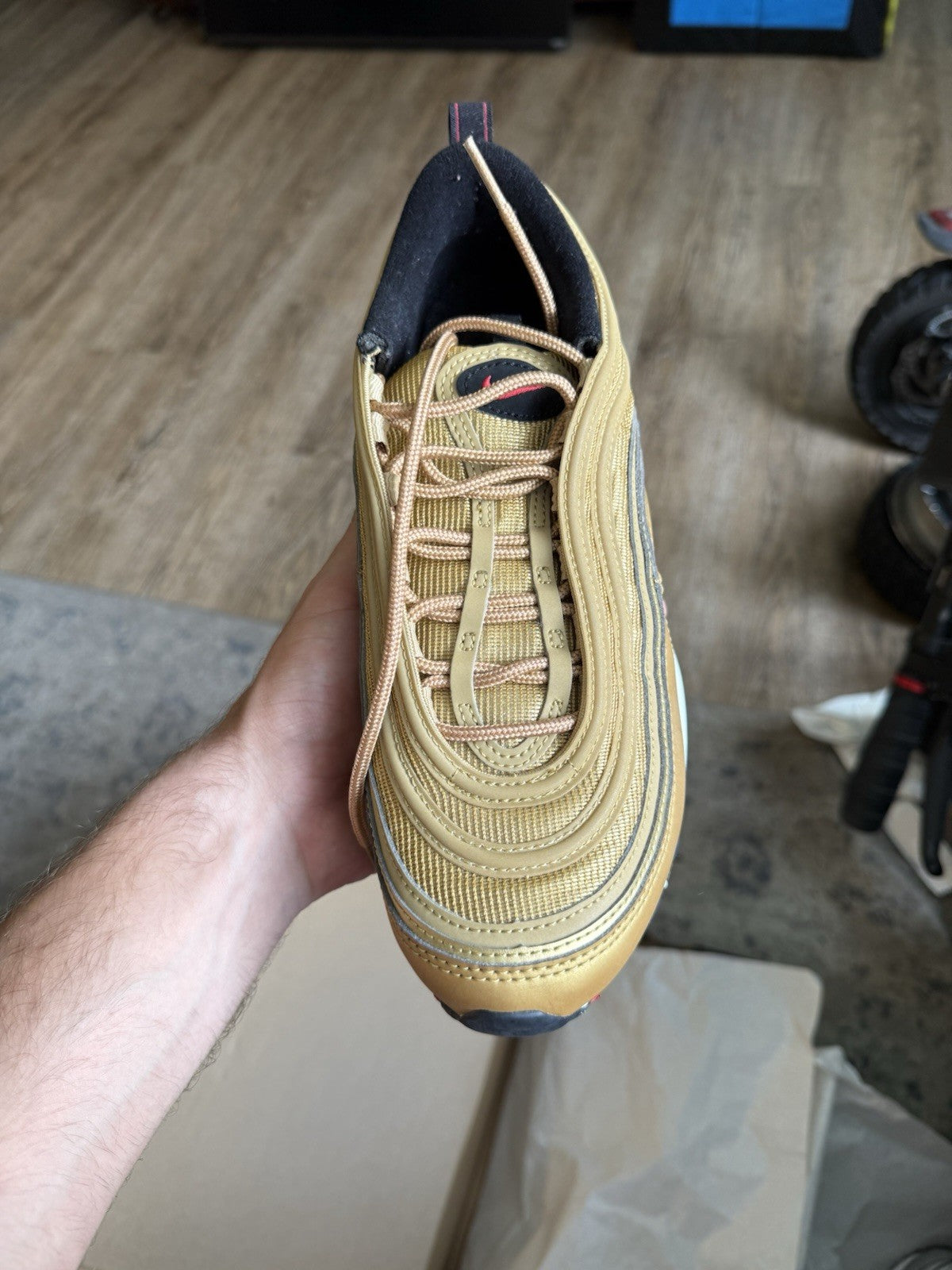 Size 9.5W/8M - Nike Air Max 97 OG Metallic Gold