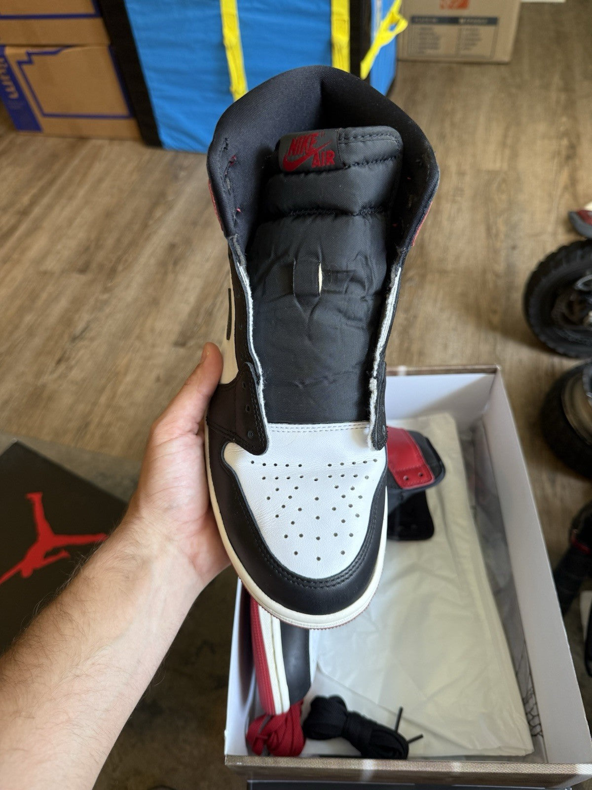 Size 10.5 - Air Jordan 1 Retro OG High Black Toe Reimagined