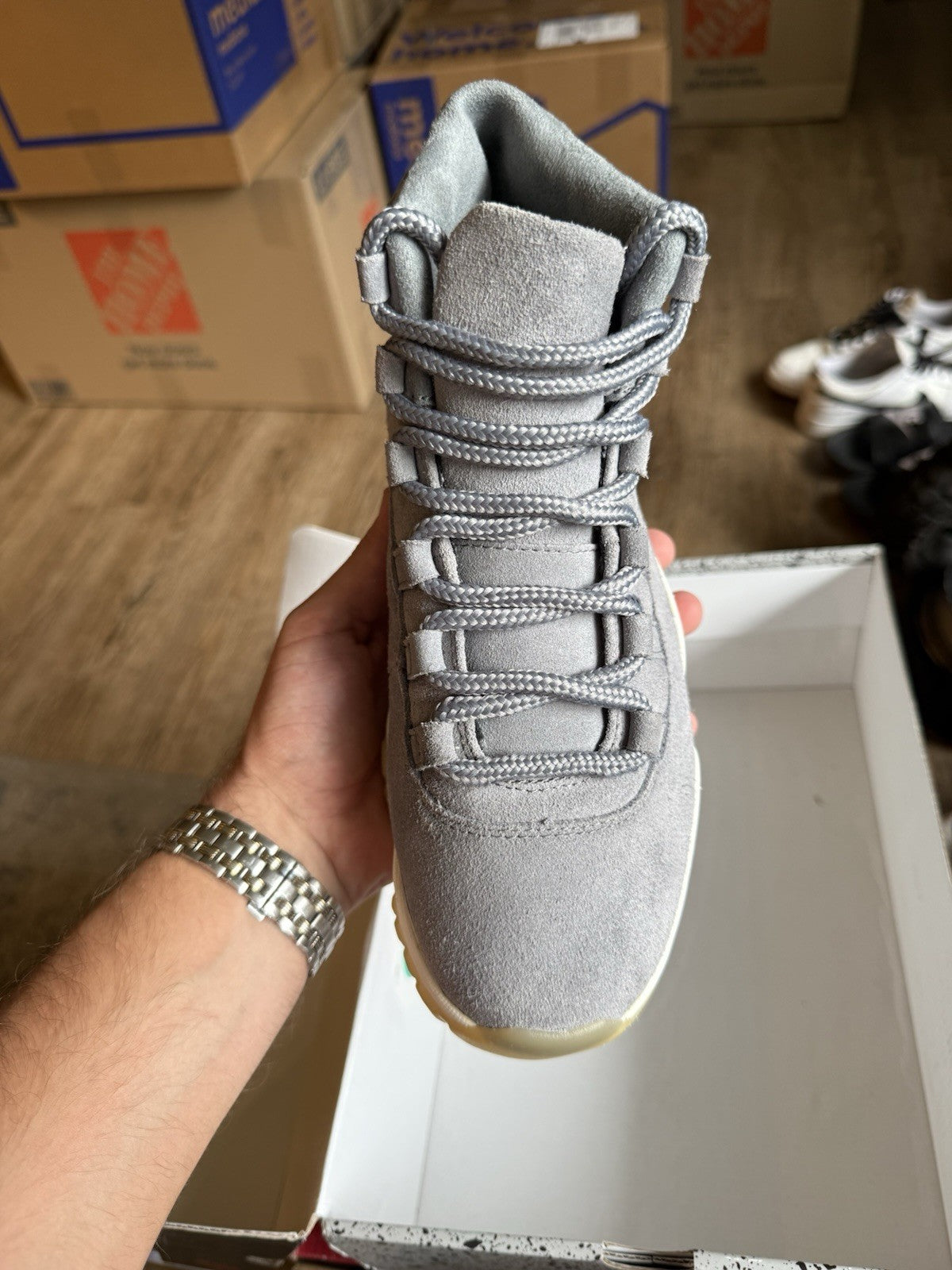 Size 8 - Air Jordan 11 Retro Premium Pinnacle Grey Suede