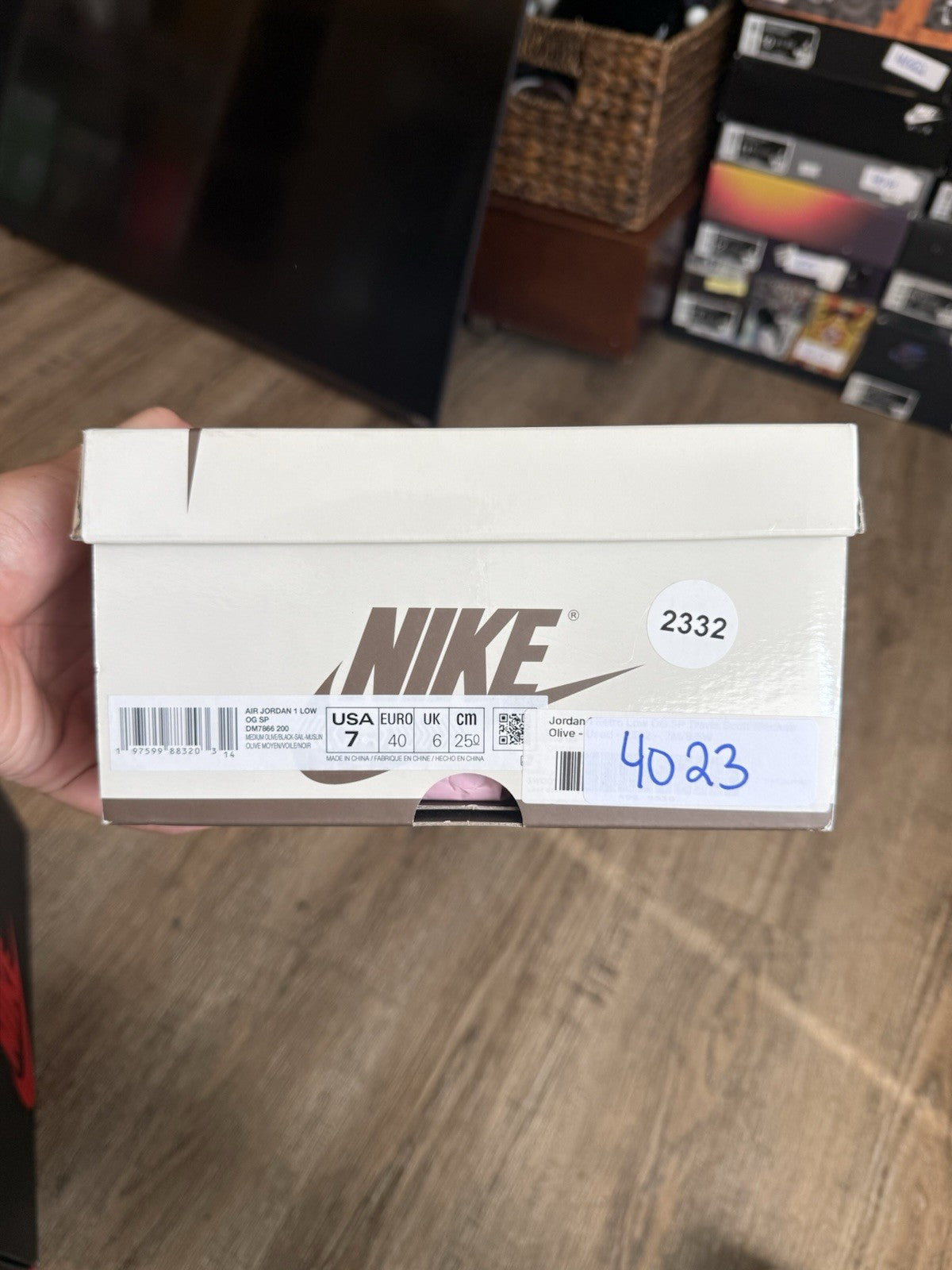 Size 7M - Jordan 1 Low OG SP Travis Scott Medium Olive
