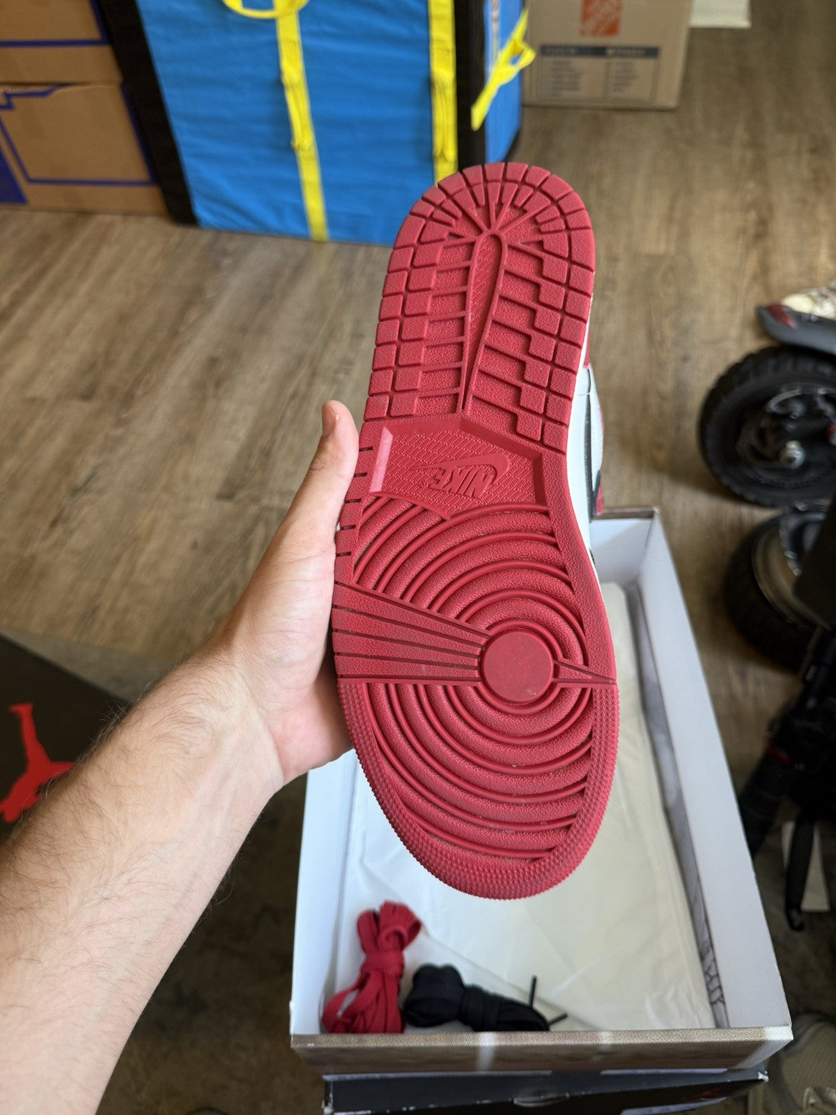 Size 10.5 - Air Jordan 1 Retro OG High Black Toe Reimagined